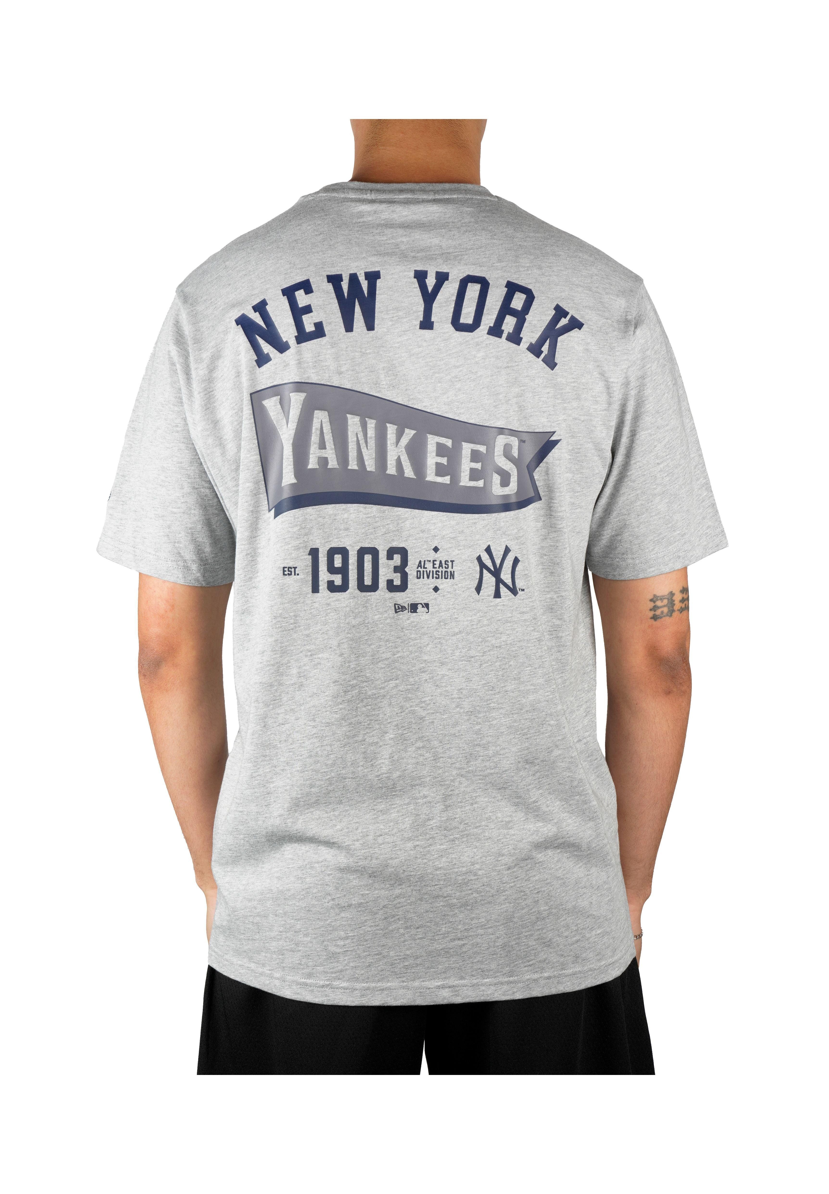 New Era T-Shirt New York Yankees New Era MLB Pennant Graphic Tee T-Shirt Grau (1-tlg)