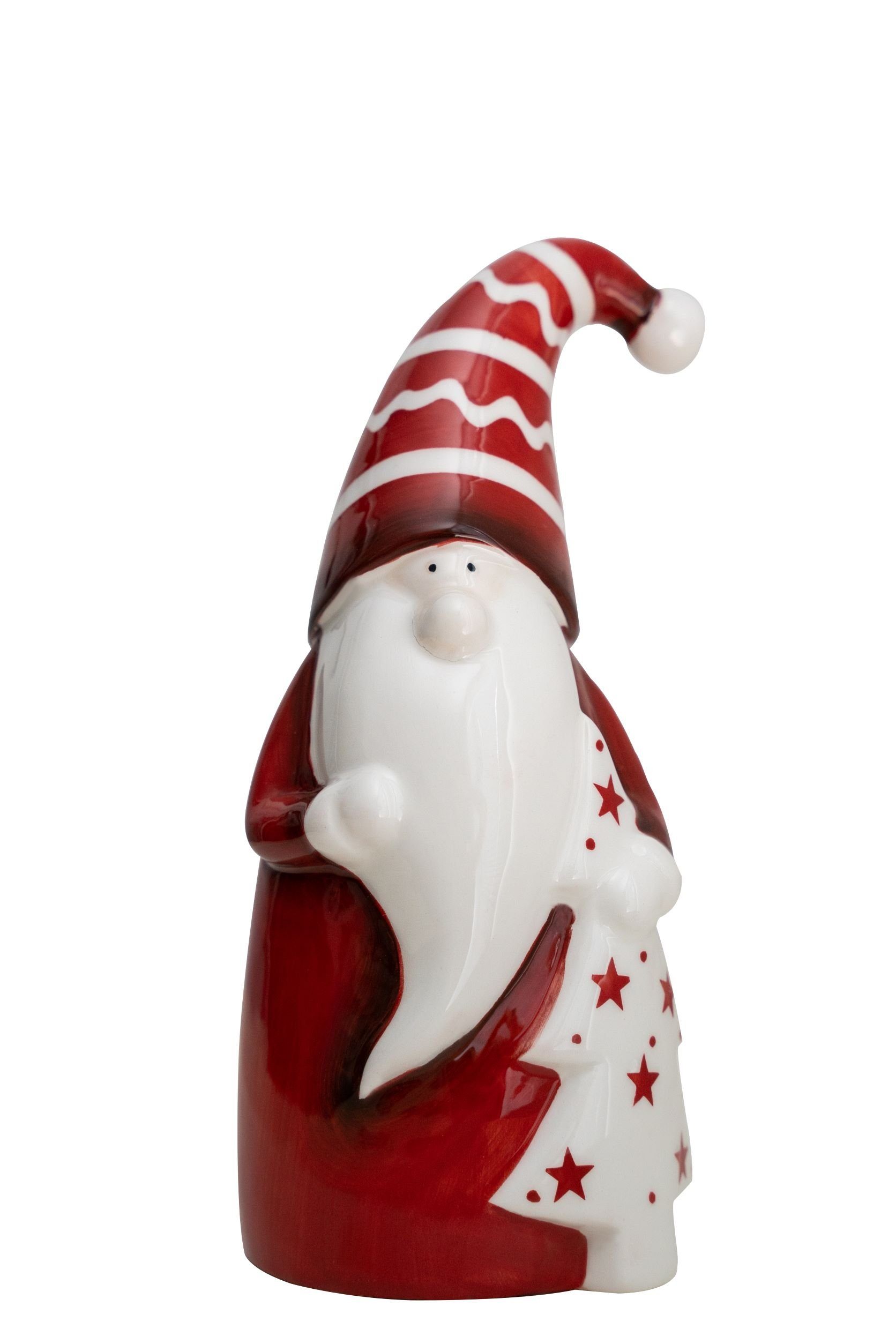 Heitmann DECO Weihnachtsfigur Nikolaus mit Tannenbaum, aus Keramik, rot/weiß, 2x