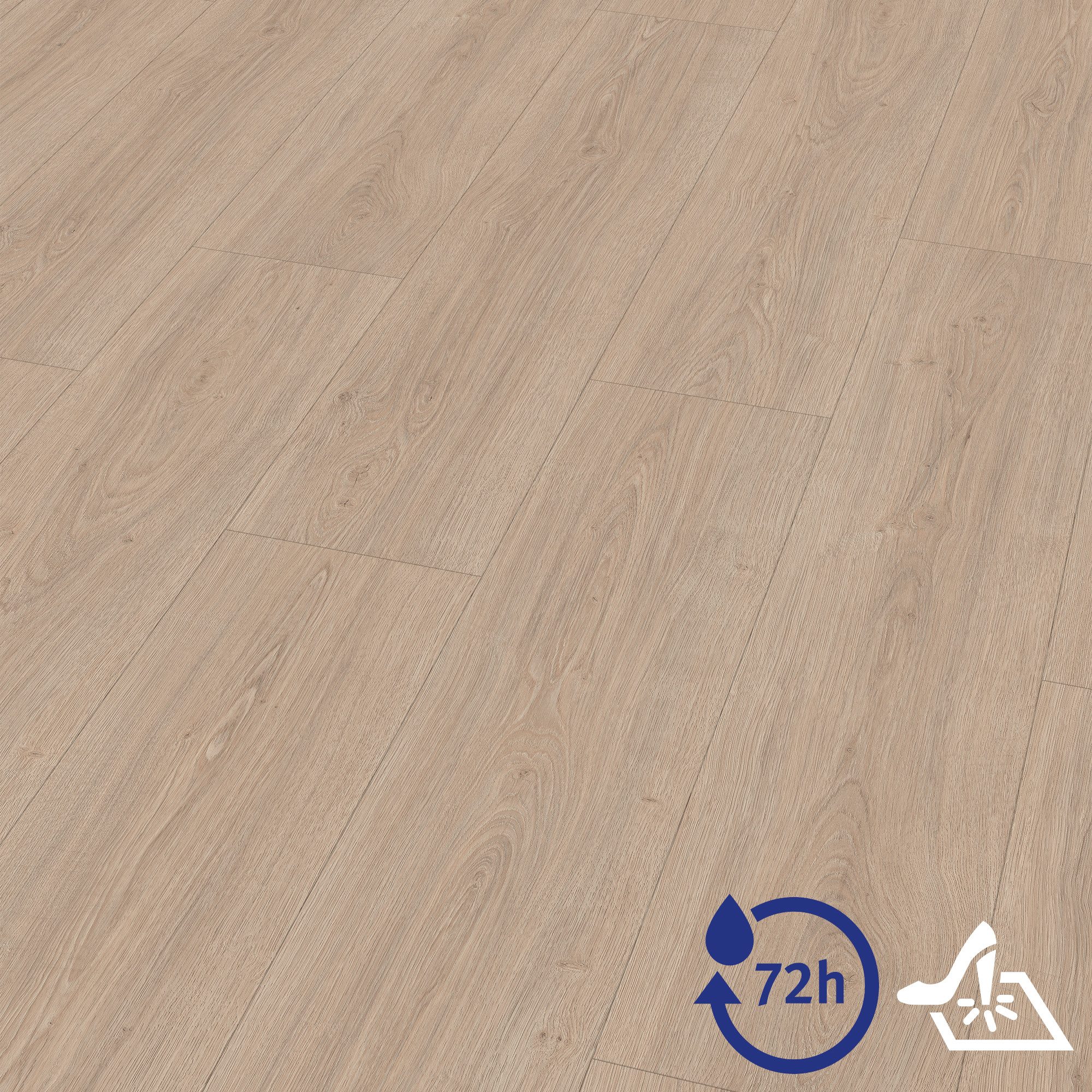 EGGER Vinylboden Aquadura+ EDF186 Victoria Eiche hellbraun(7,5mm; 2,543qm), Wasserbestä, Holzbasierter elastischer Bodenbelag mit HDF Trägerplatte