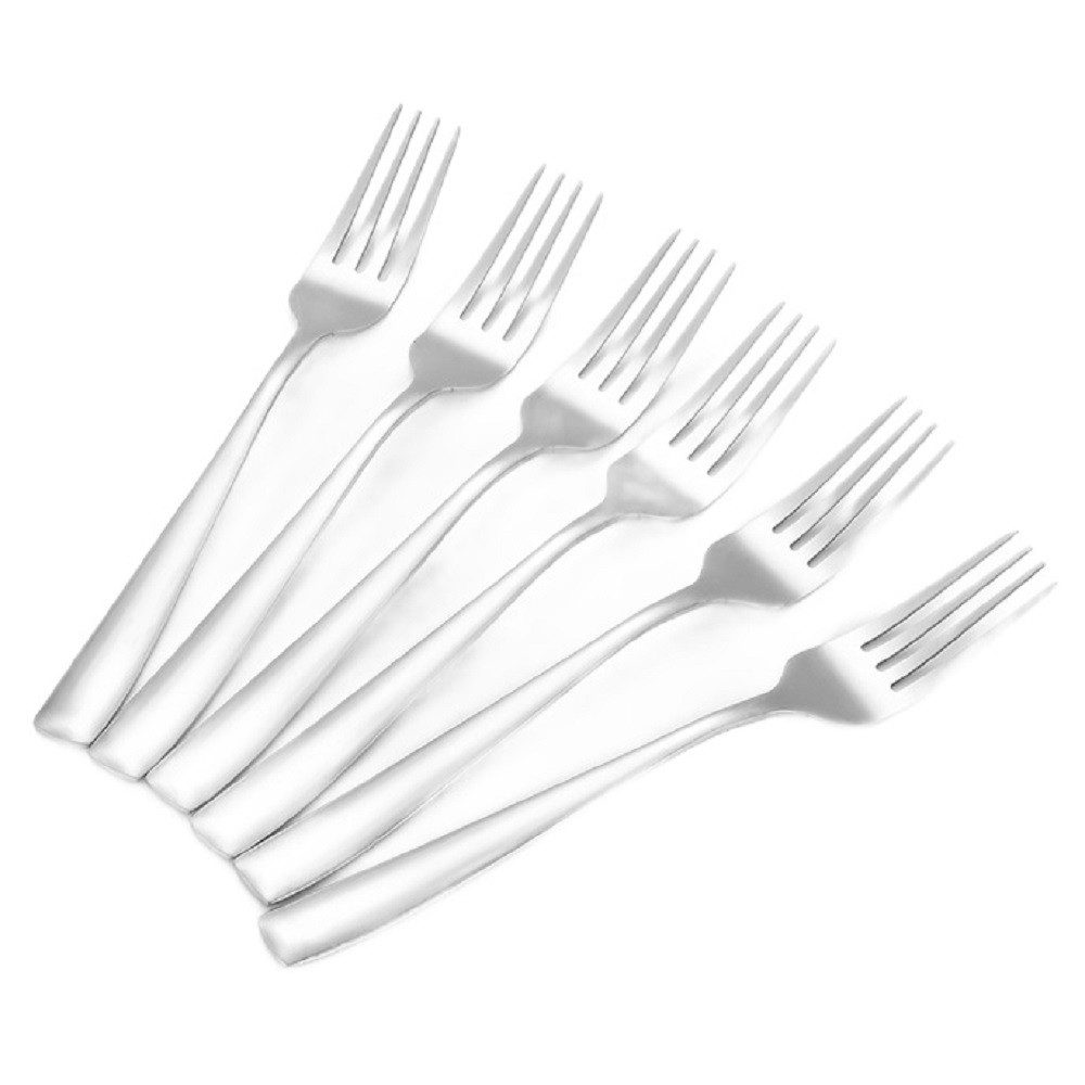 Cheffinger Besteck-Set Modernes 6er Set Menügabel - Besteck-Set aus hochwertigem Edelstahl, Edelstahl
