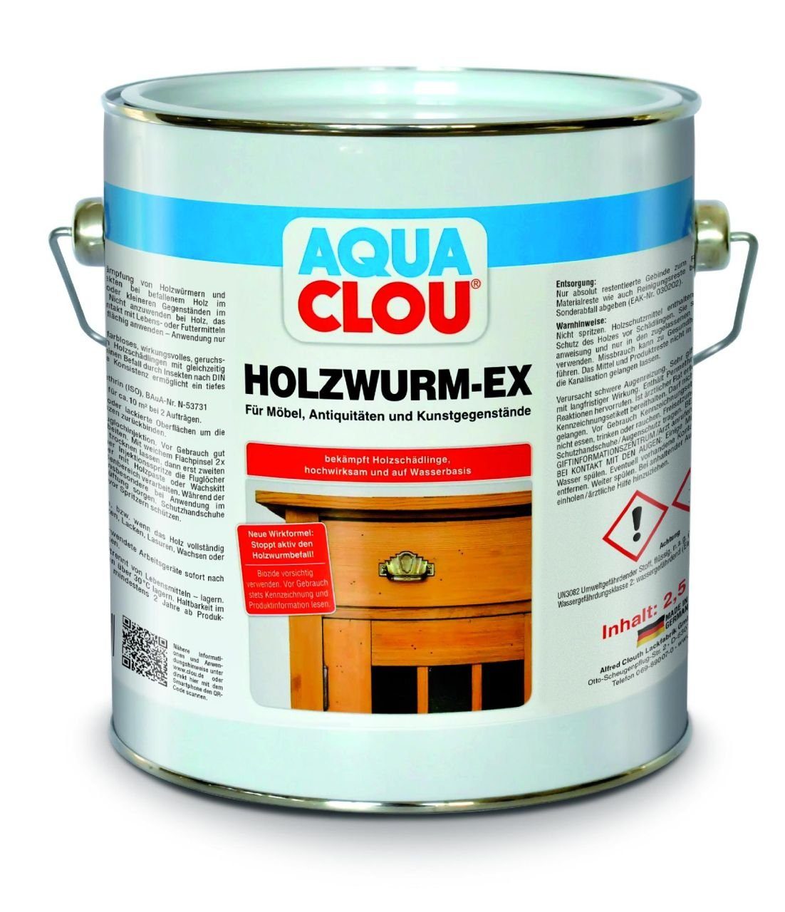 Ex Holzpflegeöl L Clou Holzwurm Clou 2,5 Aqua Aqua