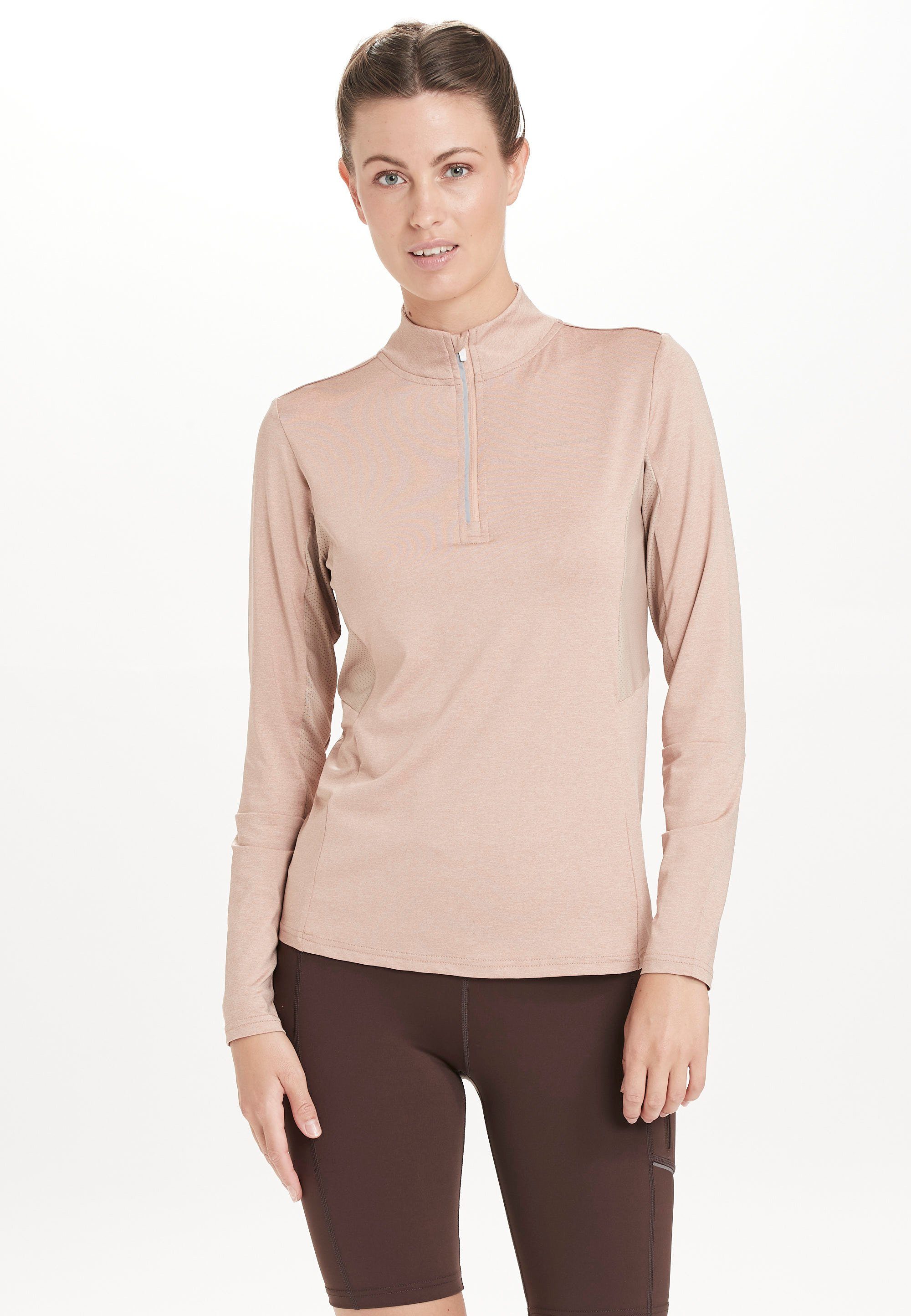 ENDURANCE Langarmshirt JOCEE reflektierenden Midlayer hellrosa (1-tlg) Details mit W