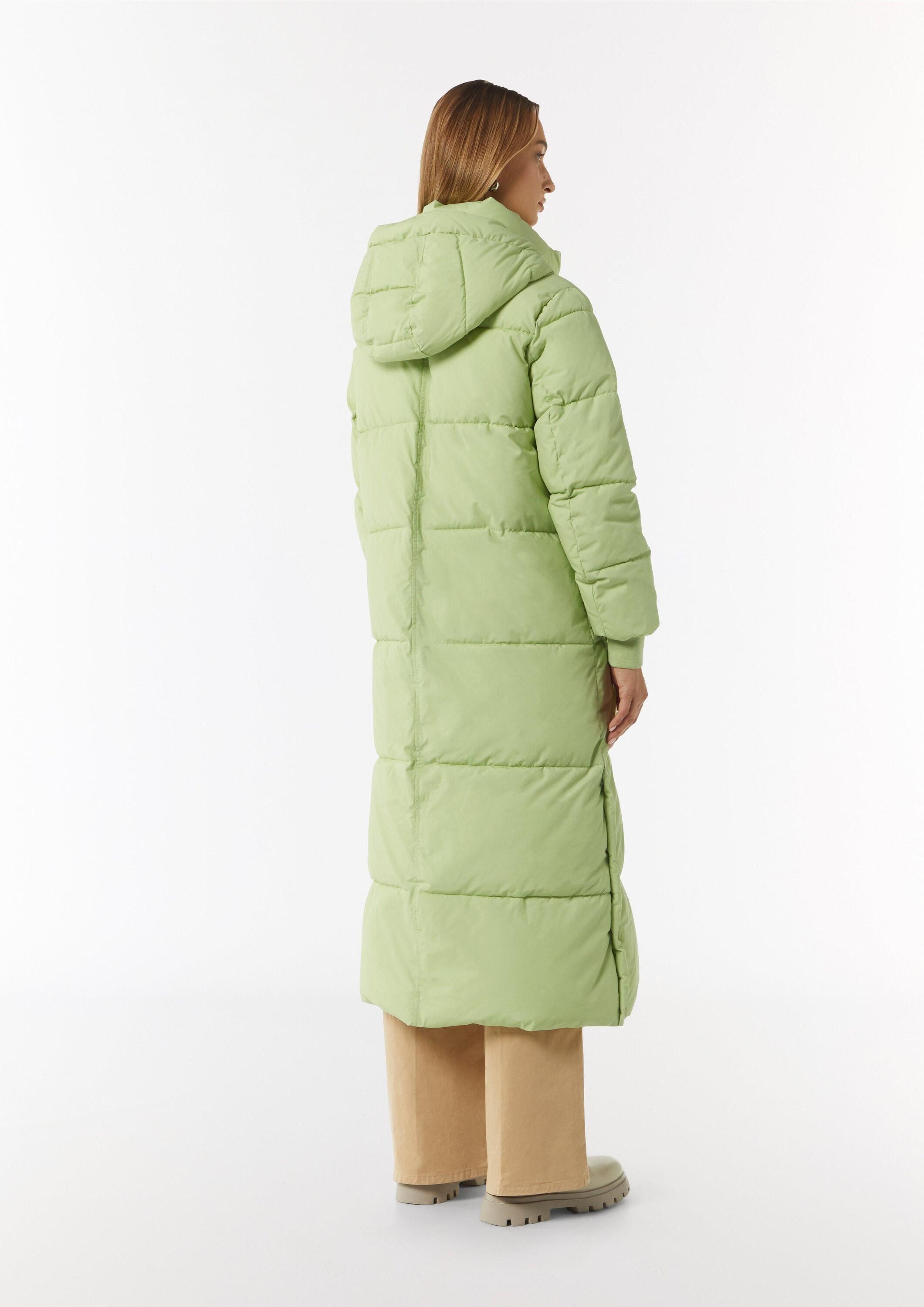 comma Wintermantel Outdoor-Mantel Langer Steppmantel mit dekorativen Seitenschlitzen