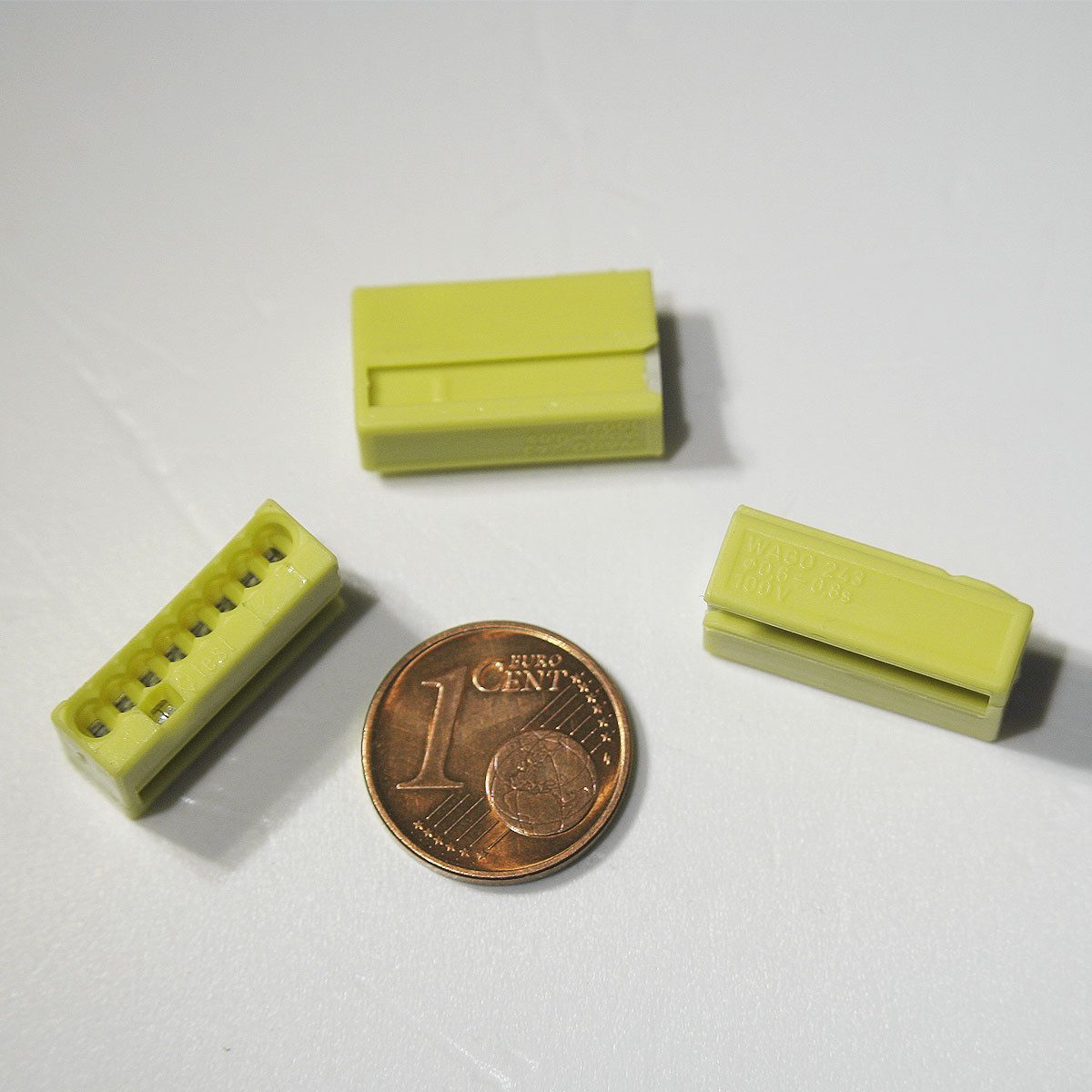 WAGO Verbindungsdosenklemme 50 WAGO Micro-Steckklemmen 8x 0,6-0,8 mm² - gelb