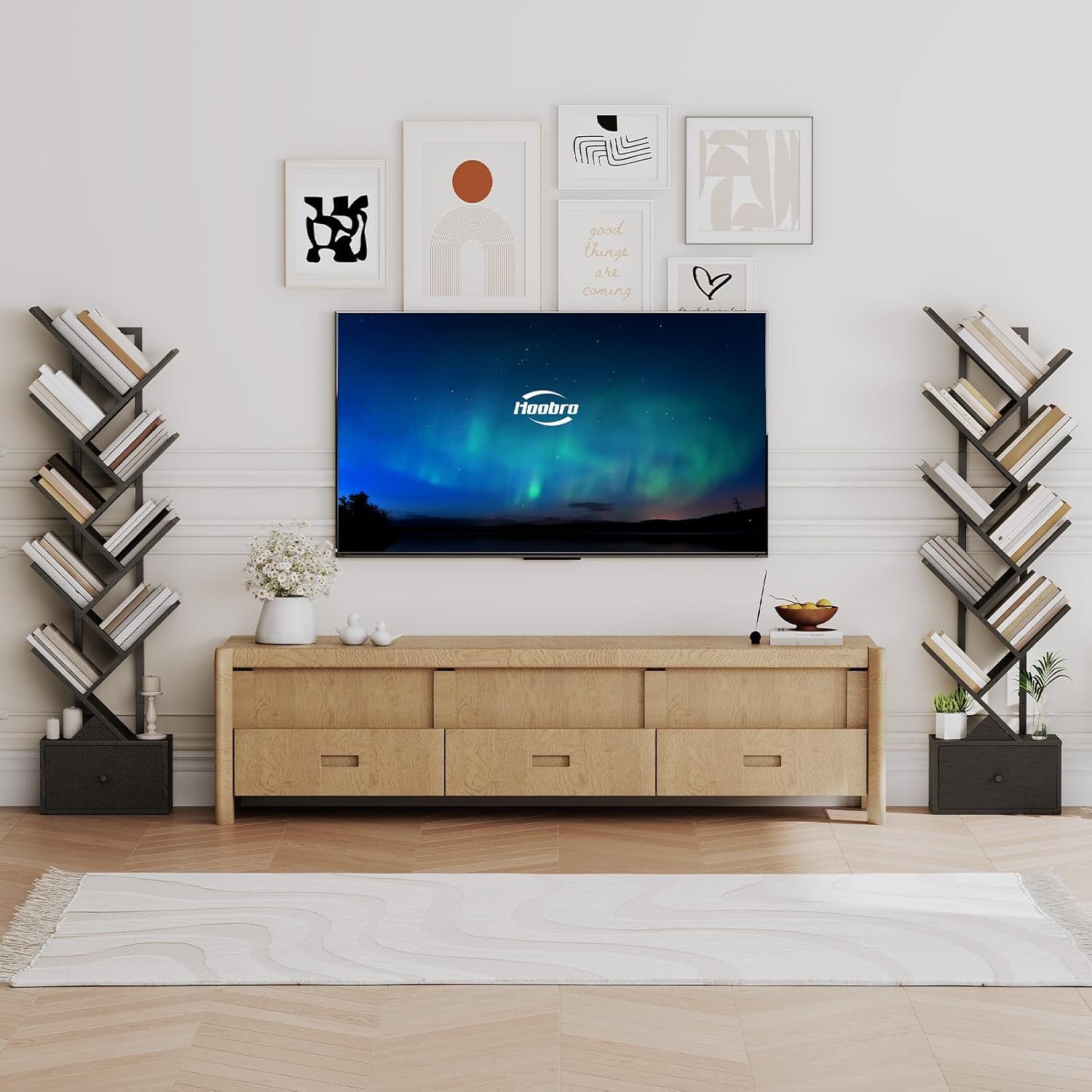 Hoobro Bücherregal, Standregal mit 9 Ebenen, Bücherturm Freistehend, für Wo günstig online kaufen