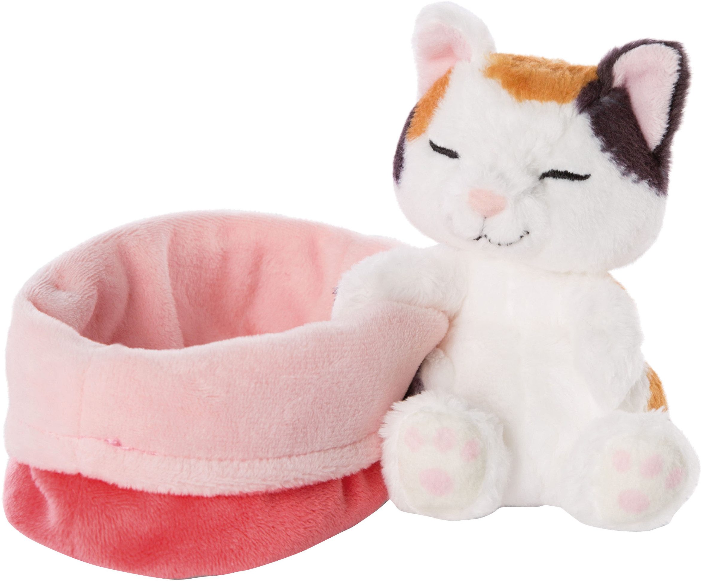 Nici Kuscheltier Sleeping Pets, Glückskatze, 12 cm, im Körbchen