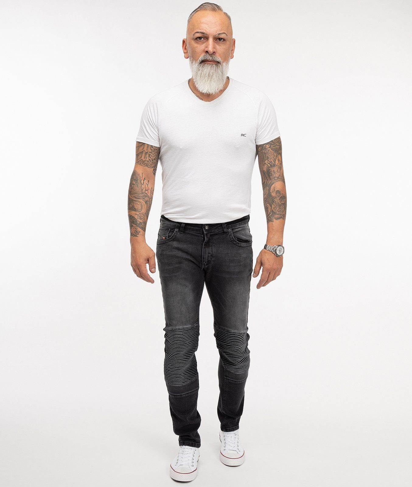 Rock Creek Slim-fit-Jeans Herren Jeans Slim Fit Biker-Style RC-2185 – Bild 4 von 5