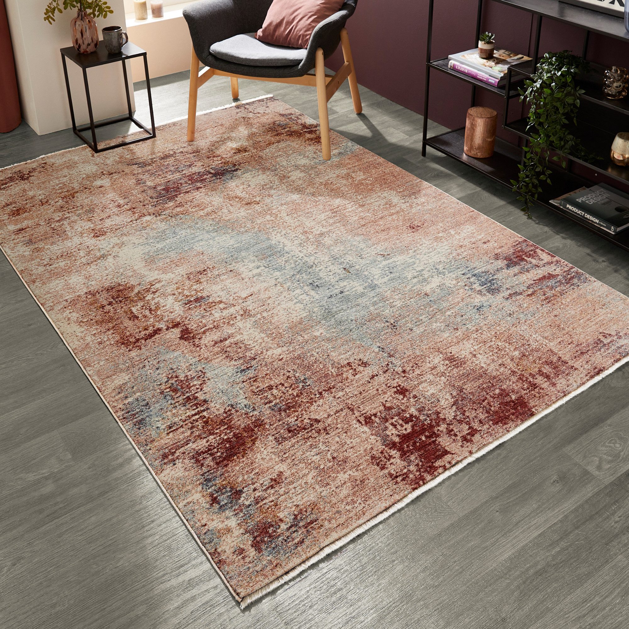 LUXOR living Teppich Rocco, rechteckig, Höhe: 11 mm, Vintage-Look, verschiedene Designs, mit Fransen, Wohnzimmer