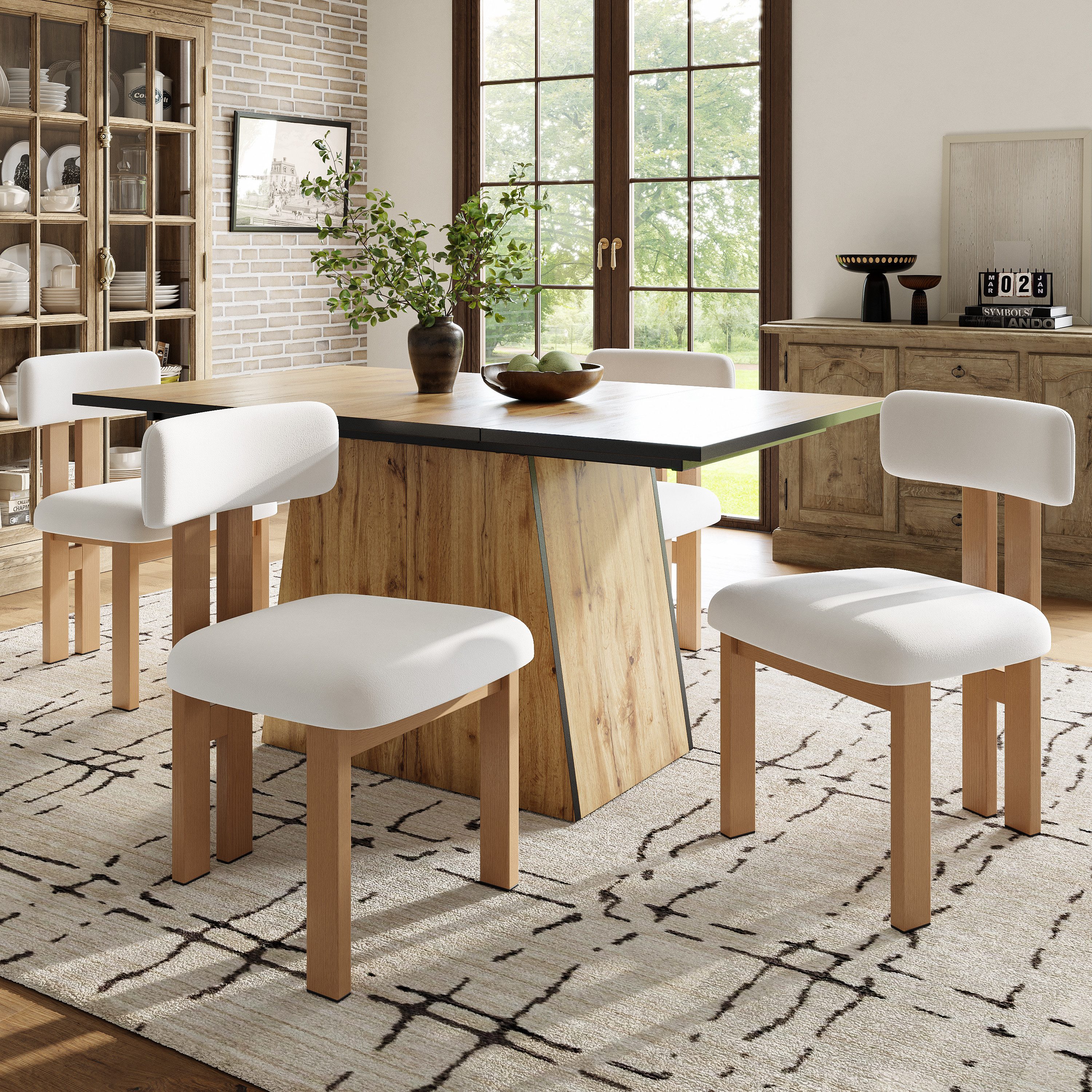 MODFU Esszimmerstuhl Schlichter Luxusstuhl,Kosmetikstuhl (Modernes 4er-Set günstig online kaufen