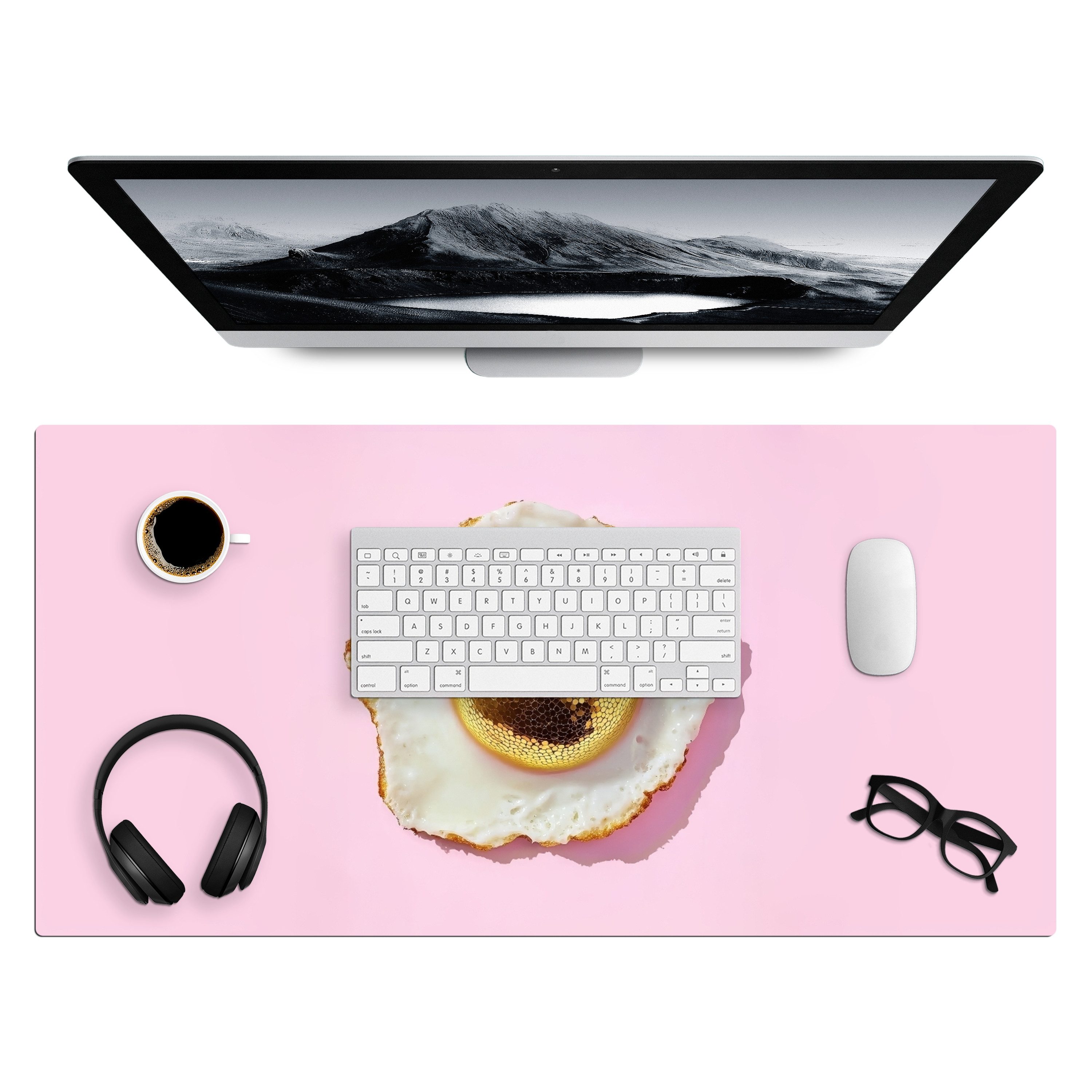 MuchoWow Gaming Mauspad Ei - Disco - Frühstück - Glitzer (1-St), Gaming Mauspad XXL, Schreibtischunterlage, Desk Mat Groß, 80x40 cm