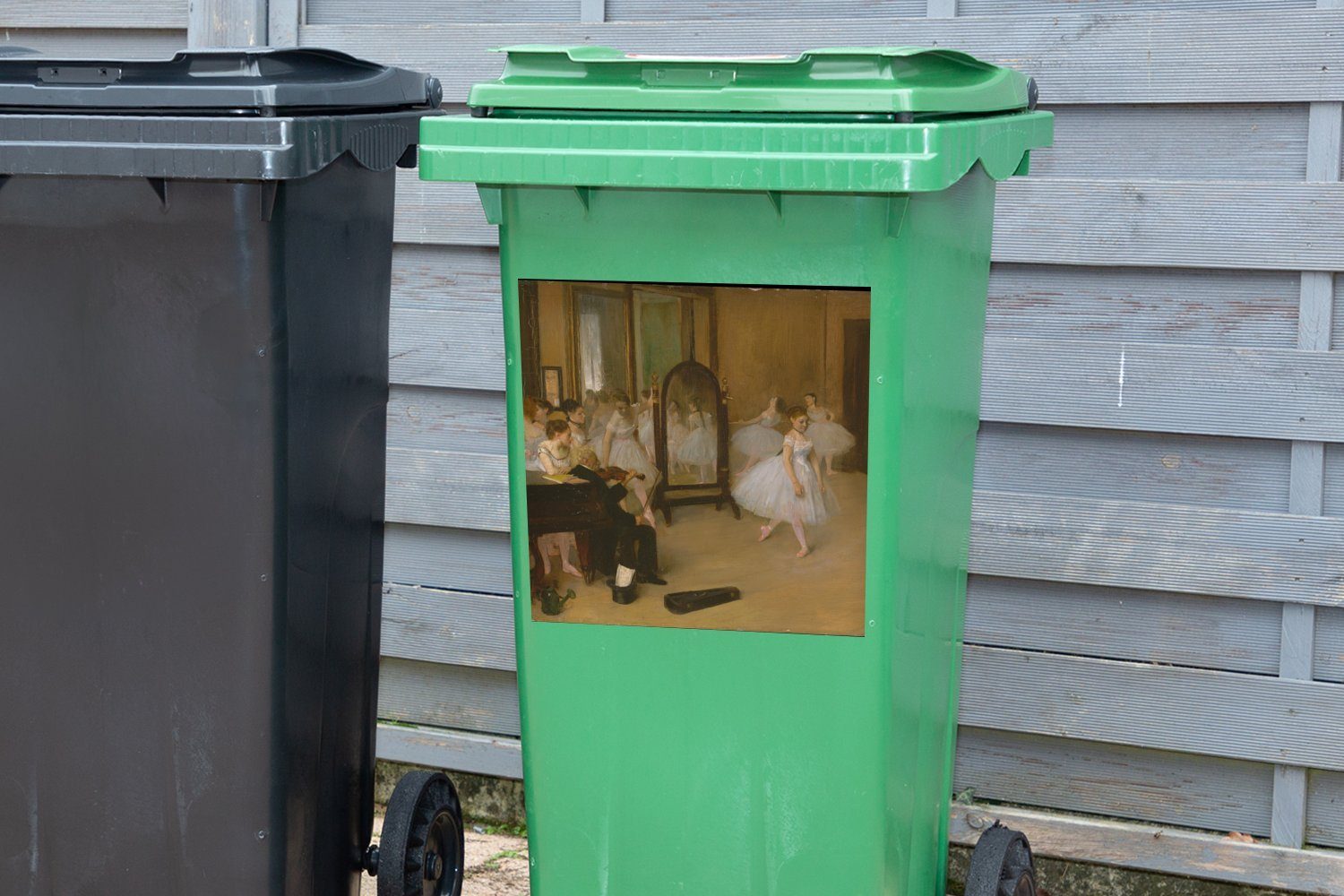 Edgar - von Container, (1 St), Mülltonne, Mülleimer-aufkleber, Sticker, Klasse tanzende MuchoWow Die Wandsticker Degas Abfalbehälter Gemälde