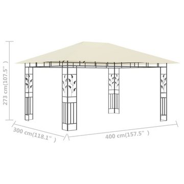vidaXL Partyzelt Pavillon mit Moskitonetz 4x3x2,73 m Creme 180 g/m²