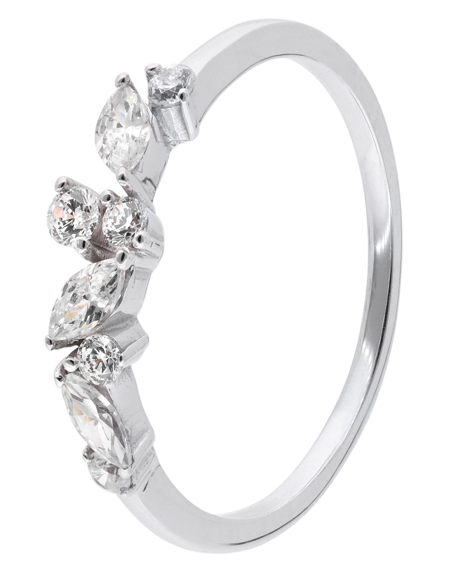 trendor Goldring Damenring 333 Weißgold Zirkonia-