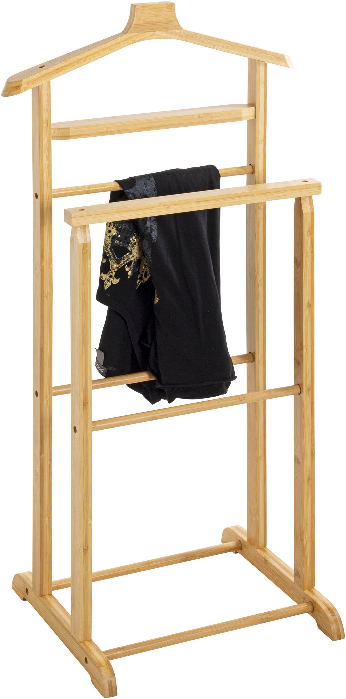 HAKU Herrendiener Anzugständer, Dressboy, Kleiderboy, Kleiderbutler, Stiller Diener, (1 St), freiform - aus Bambus natur -B/T/H 48/35/96 cm