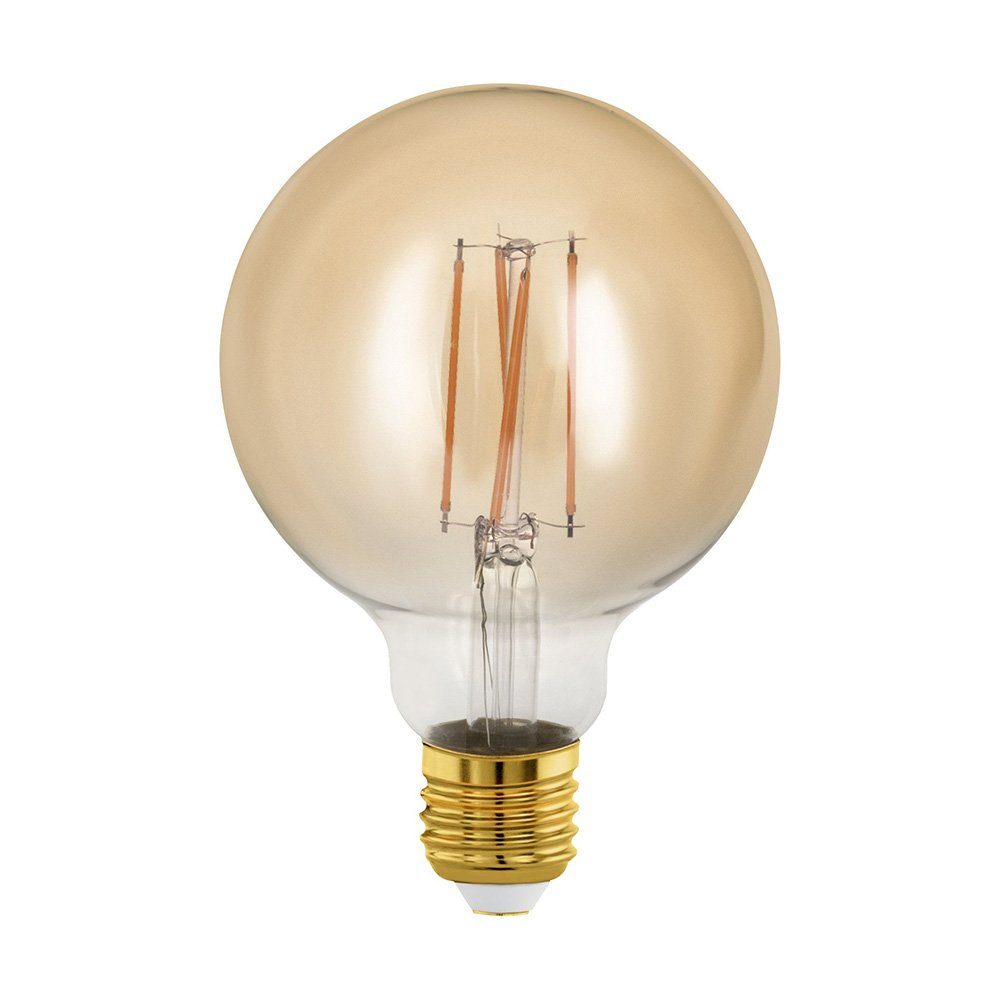 EGLO LED-Leuchtmittel Filament Globe G95 4W = 28W E27 Gold 300lm 1700K, extra warmweiß, Dimmbar