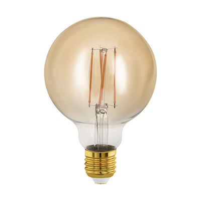 EGLO LED-Leuchtmittel Filament Globe G95 4W = 28W E27 Gold 300lm 1700K, extra warmweiß, Dimmbar