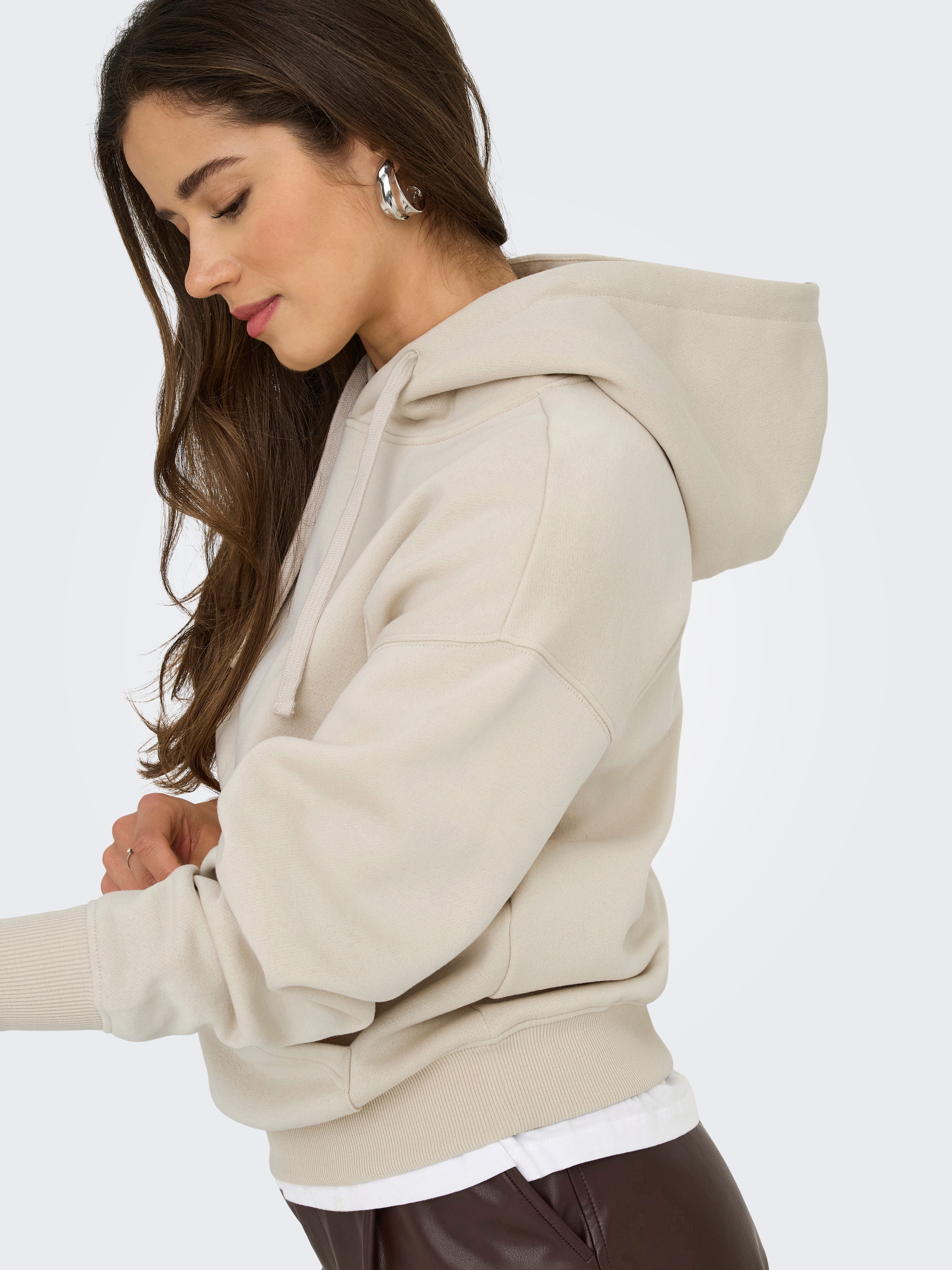 ONLY Kapuzensweatshirt ONLBEST L/S HOOD SWT NOOS Materialmix, regular fit
