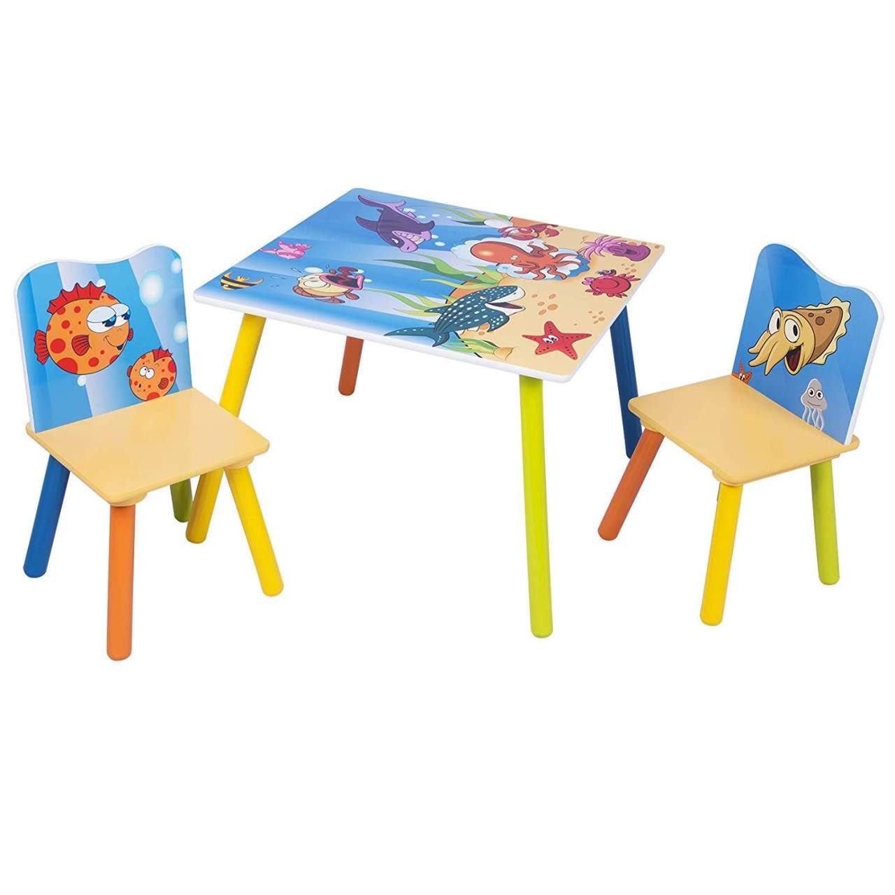 Woltu Kindersitzgruppe, Kindersitzgruppe Kindertisch mit 2 Stühle