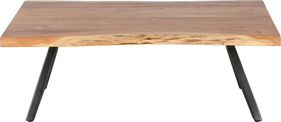 Beliebte Marke byLIVING Couchtisch Cheta, aus Massivholz 35mm, Breite natürlicher Akazie Baumkante, 115cm mit
