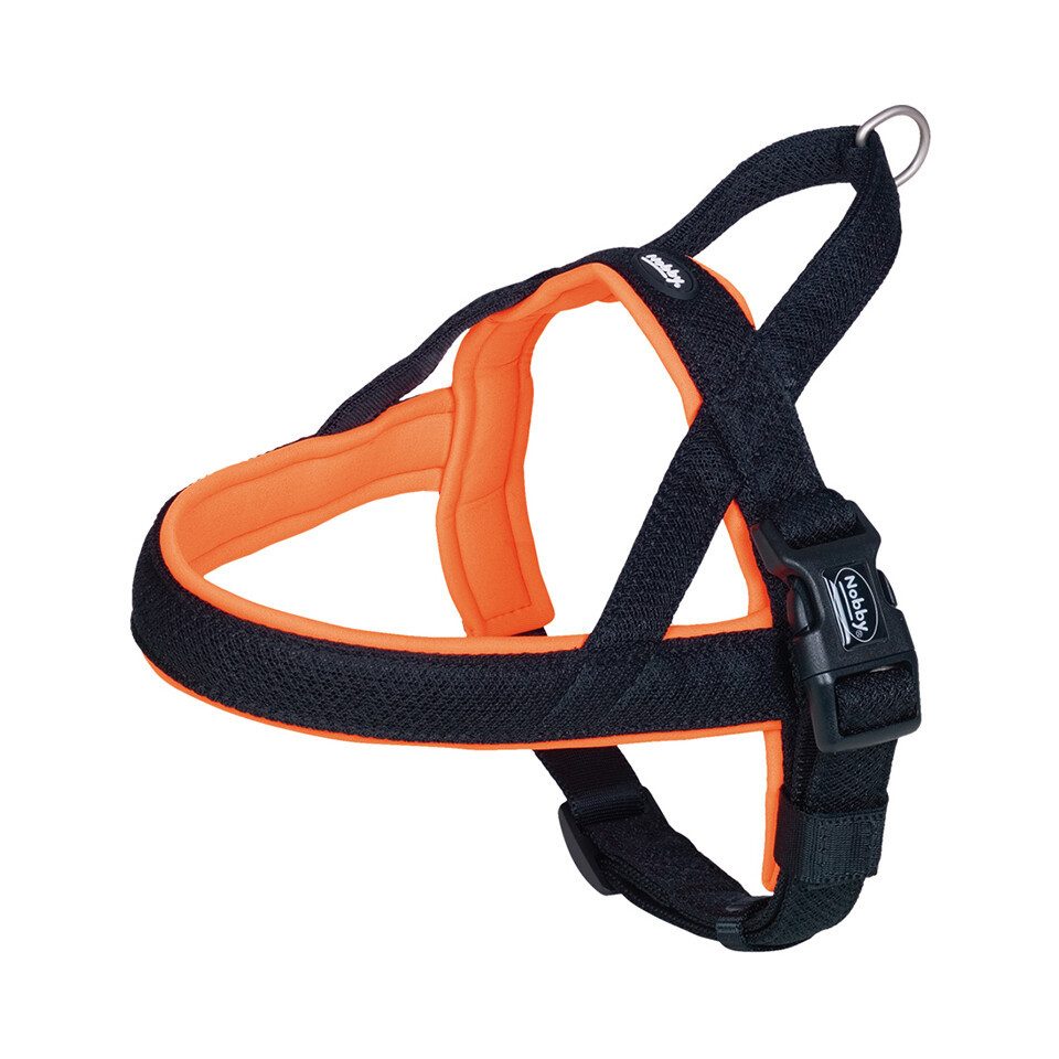 Nobby Hunde-Geschirr Norweger Geschirr Mesh Preno neonorange