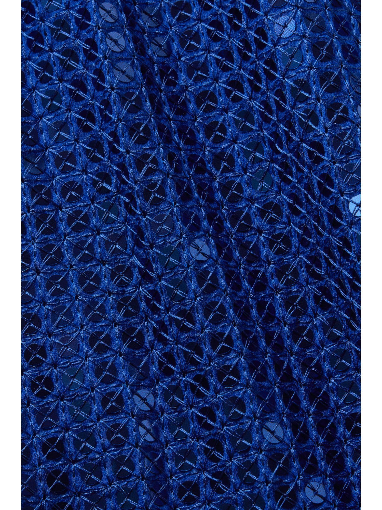 BLUE mit Collection BRIGHT Kurzarmbluse Pailletten Kurzarmbluse Esprit