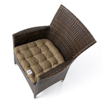 HAVE A SEAT Living Stuhlkissen - bequeme Sitzkissen 48x46 cm für Rattanstuhl - Premium Sitzauflage, orthopädisch, wetterfest, UV-Schutz (8/10), komplett waschbar bis 95°C