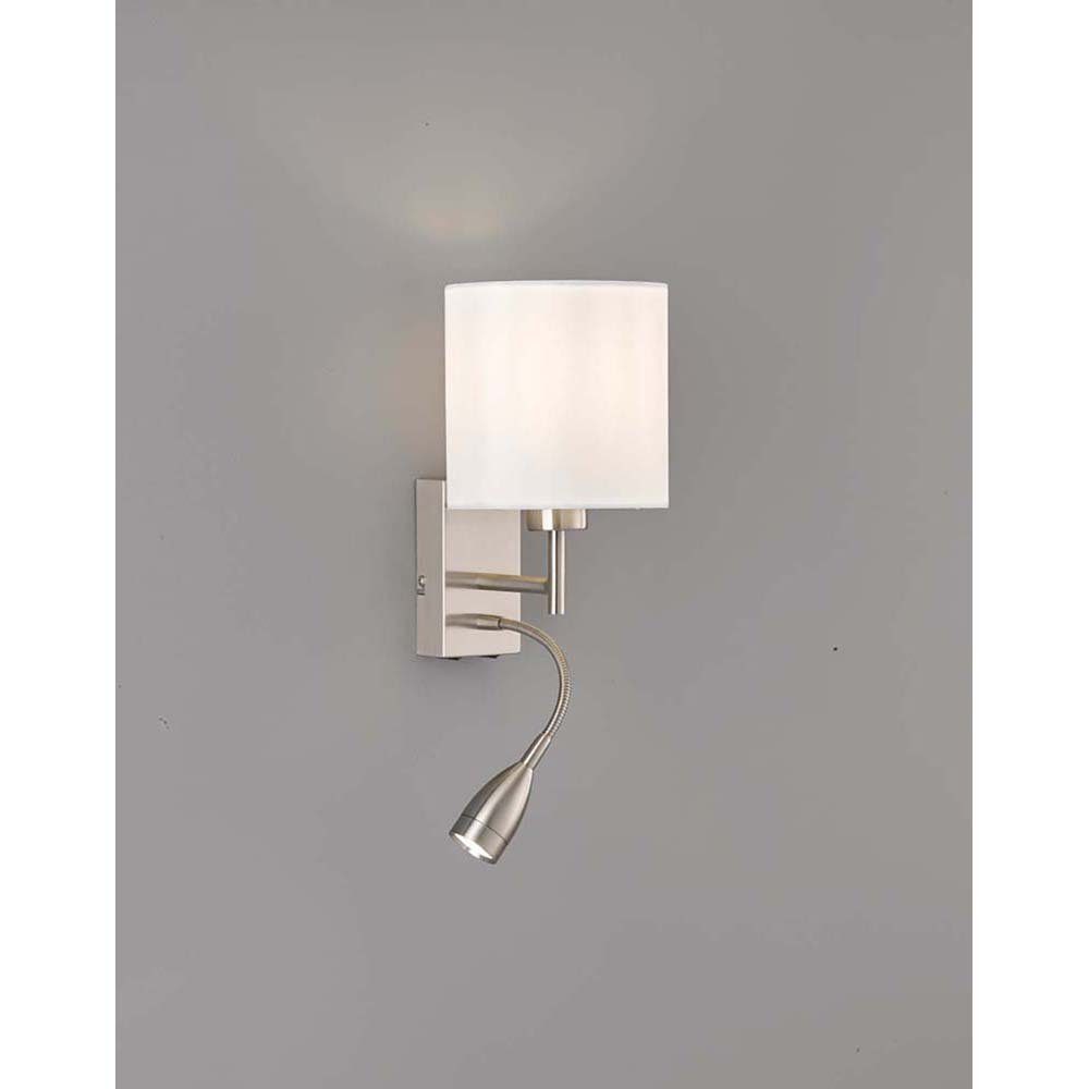 LED flexibel Schlafzimmerlampe Wandleuchte, LED Wandleuchte Bettlampe etc-shop Leselampe Textil-