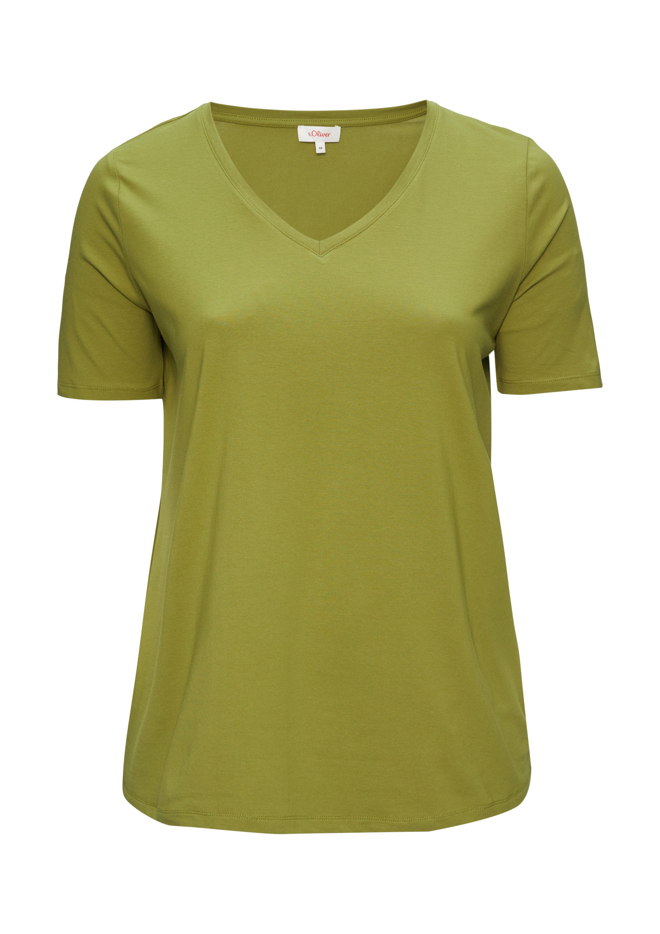 s.Oliver Kurzarmshirt T-Shirt T-Shirt mit V-Ausschnitt