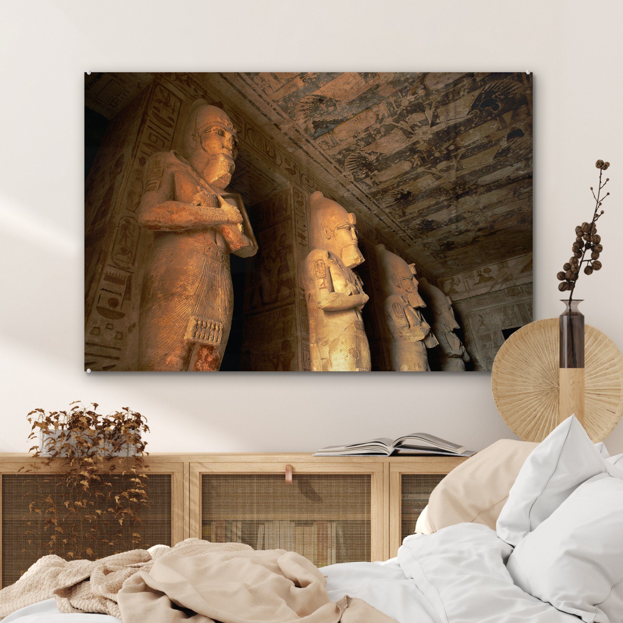 MuchoWow Acrylglasbild des Ägypten, St), Aboe Das Wohnzimmer Simbel-Tempels Acrylglasbilder Schlafzimmer Innere in (1 &