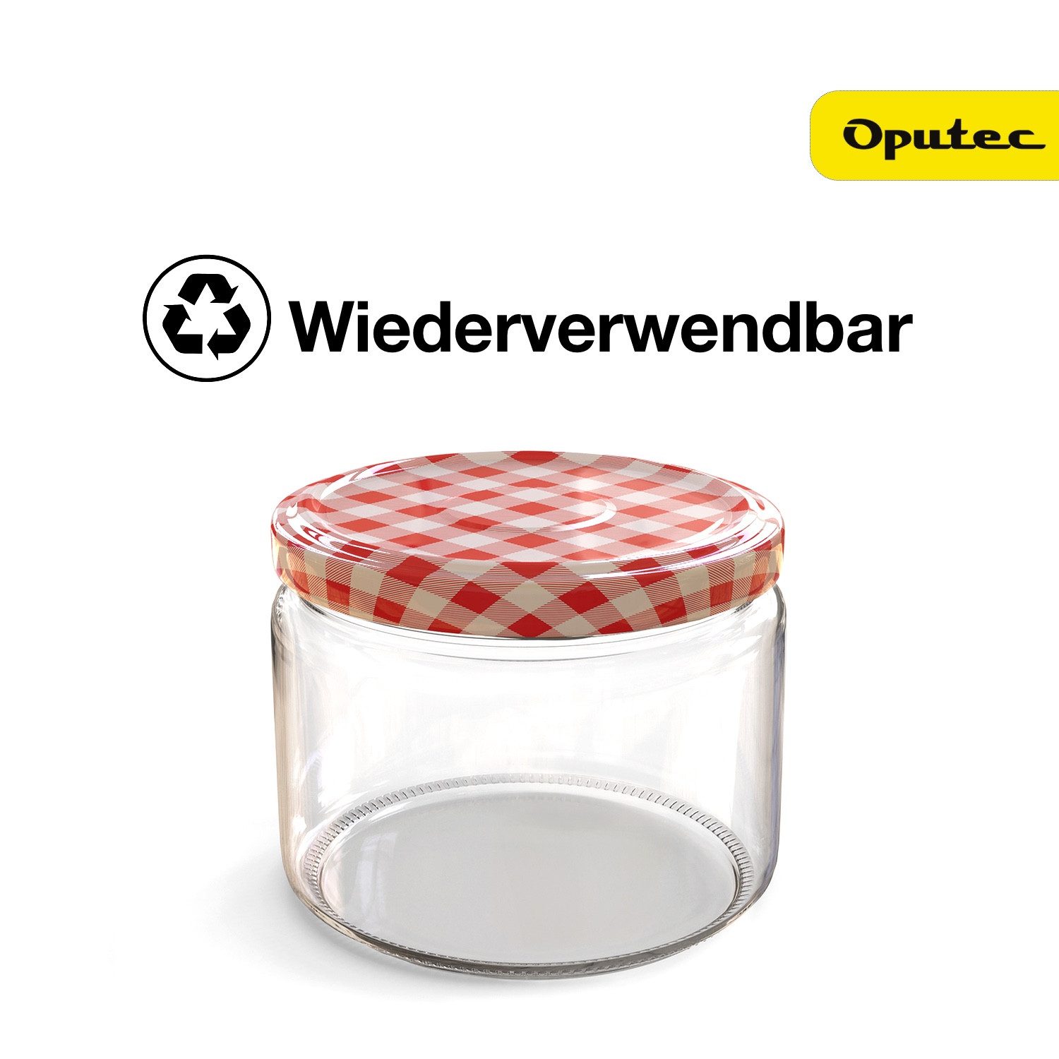 Oputec Einmachglas 200x Schraubdeckel TO 82 rot-weiß – Twist Off Ersatz für Einmachgläser, Metall, (Maxi-Spar-Set, 200 x Ersatzdeckel) – Bild 5 von 5