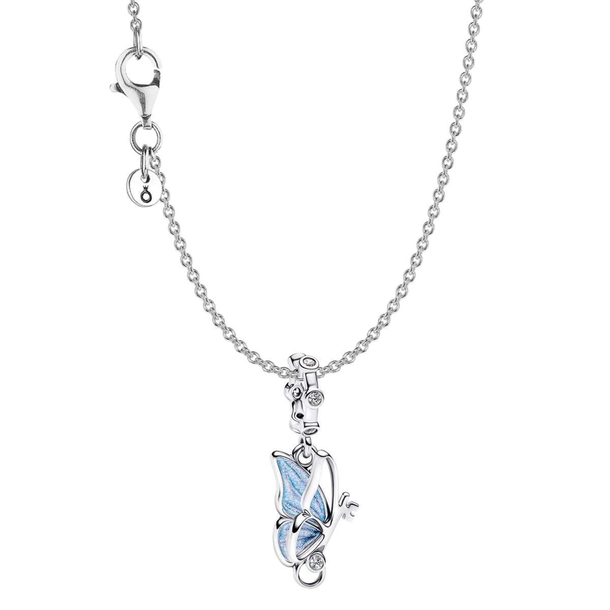 Pandora Kette mit Anhänger 21101, Geschenkset für Damen Silber Schmetterling