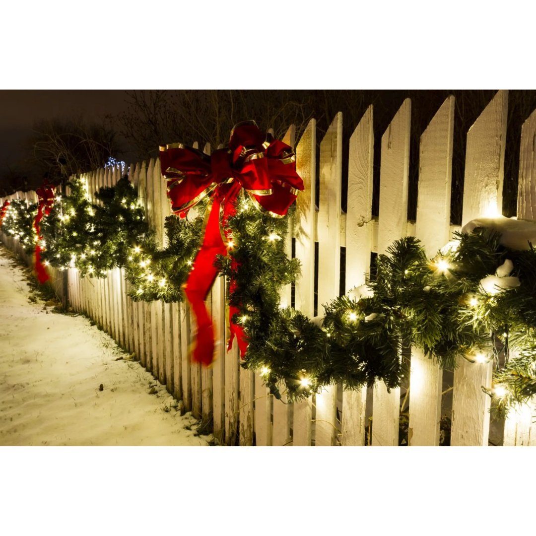 FHS LED-Girlande F-H-S Tannengirlande 270 cm für außen warmweiße Lichter