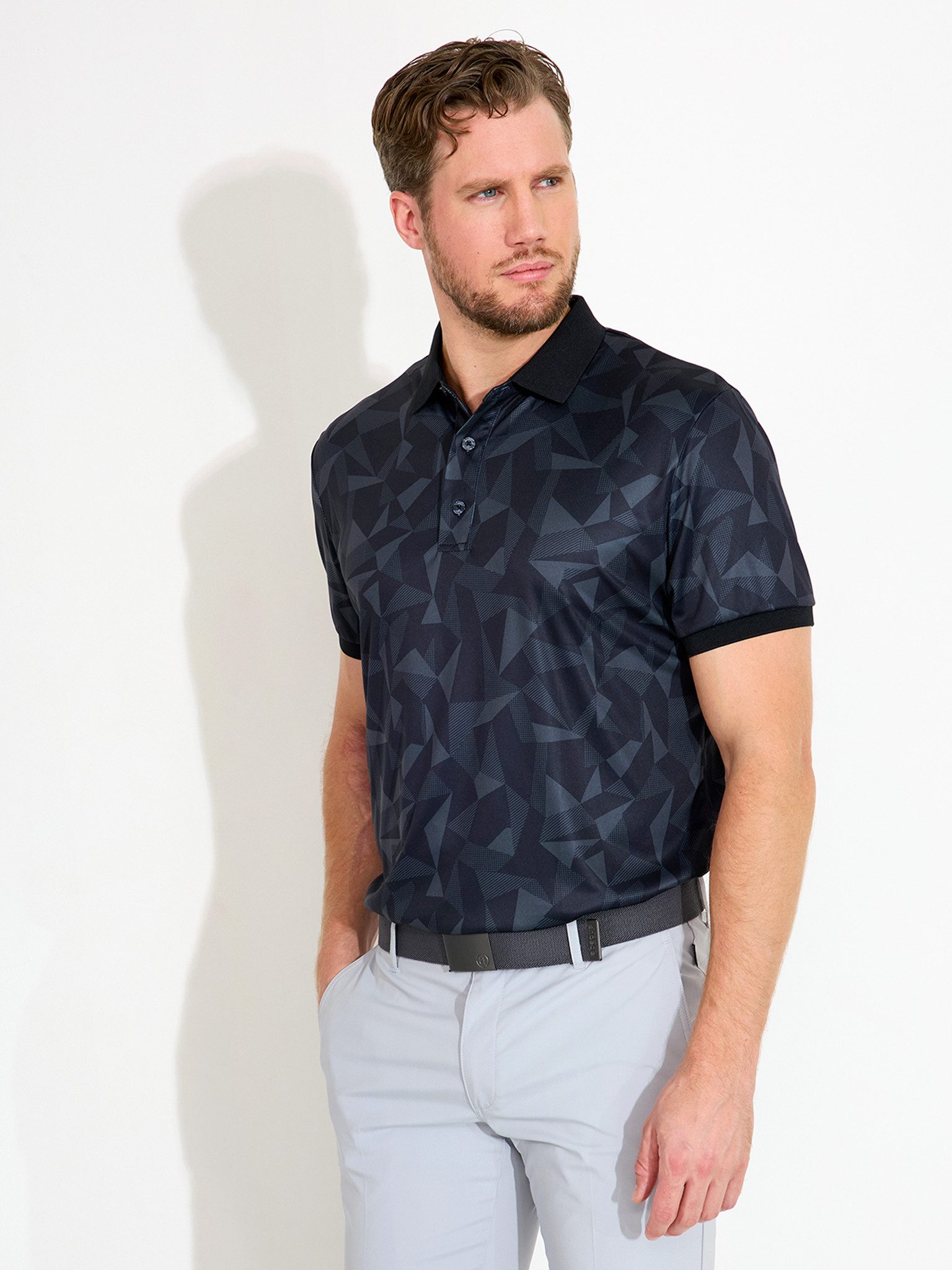 Abacus Sportswear Poloshirt Abacus Golfpolo Tumble Drycool Dunkelgrau-Gemustert Herren