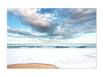 wandmotiv24 Leinwandbild Strand und idyllischer blauer Himmel, Landschaft (1 St), Wandbild, Wanddeko, Leinwandbilder in versch. Größen