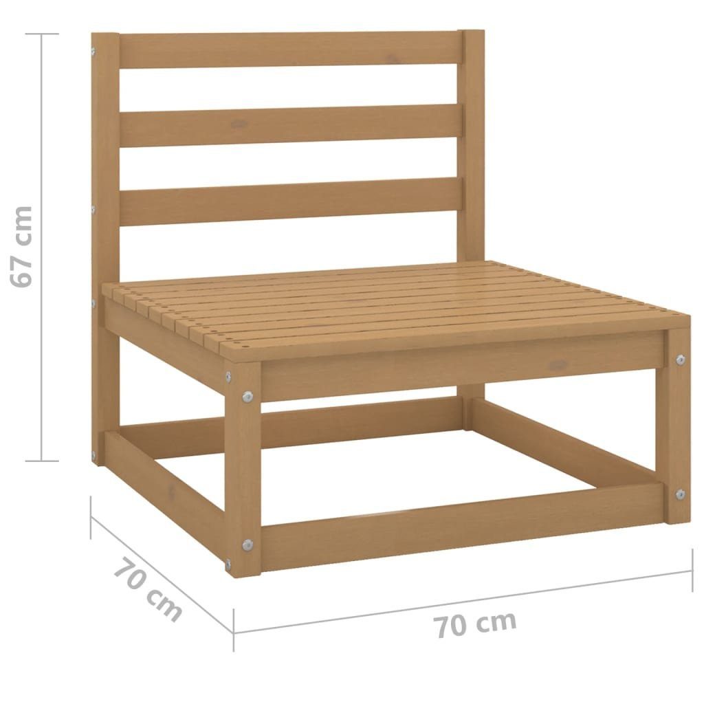 vidaXL Garten-Essgruppe 12-tlg Garten Honigbraun Loungem Lounge Holz Set Set Kiefer Massivholz Sitzgruppe