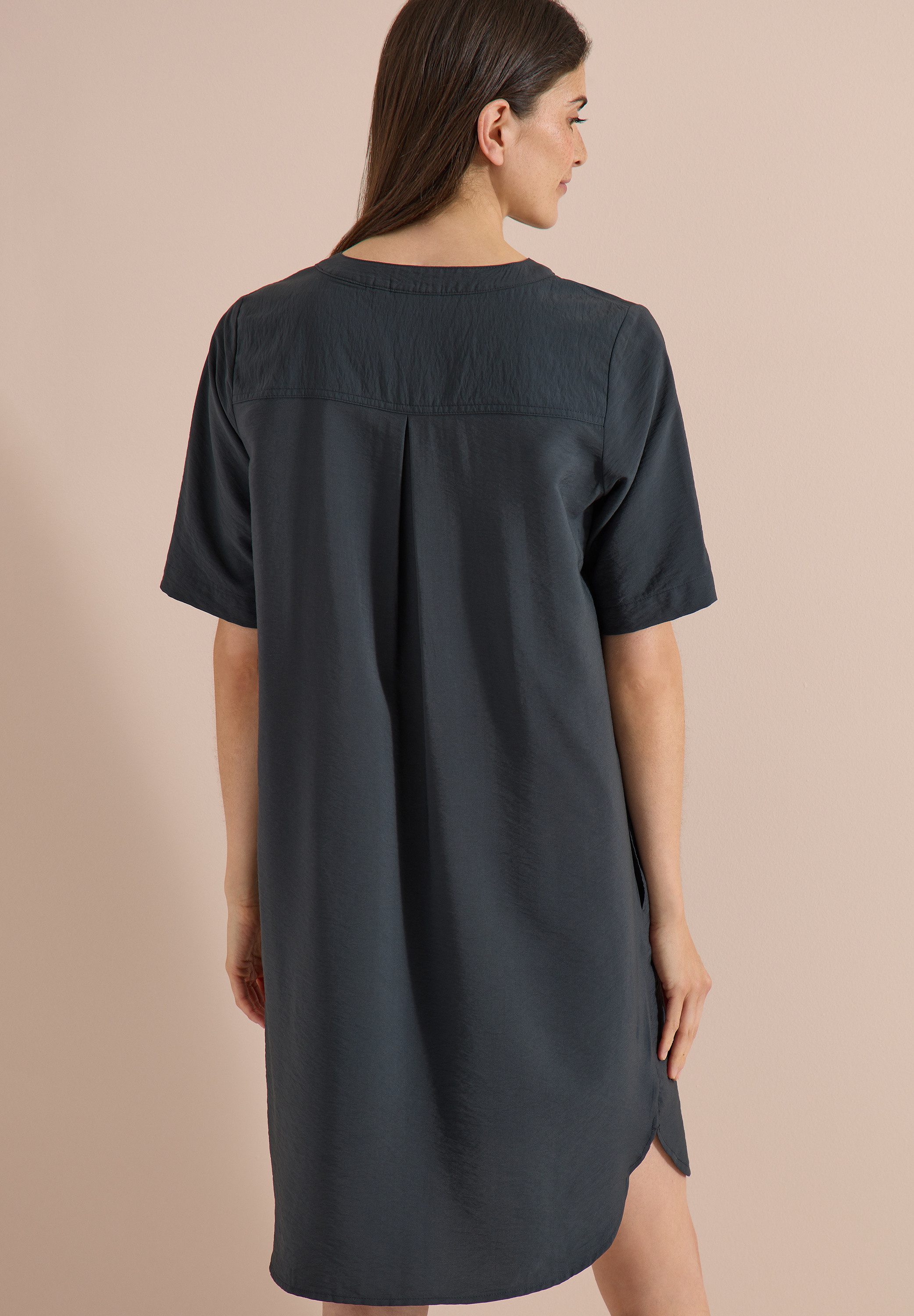 CECIL Sommerkleid Viskosemix, Split Neck, knieumspielend