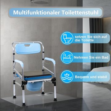 Randaco Toiletten-Stuhl Toilettenstuhl Nachtstuhl mit Toiletteneimer Höhenverstellbar