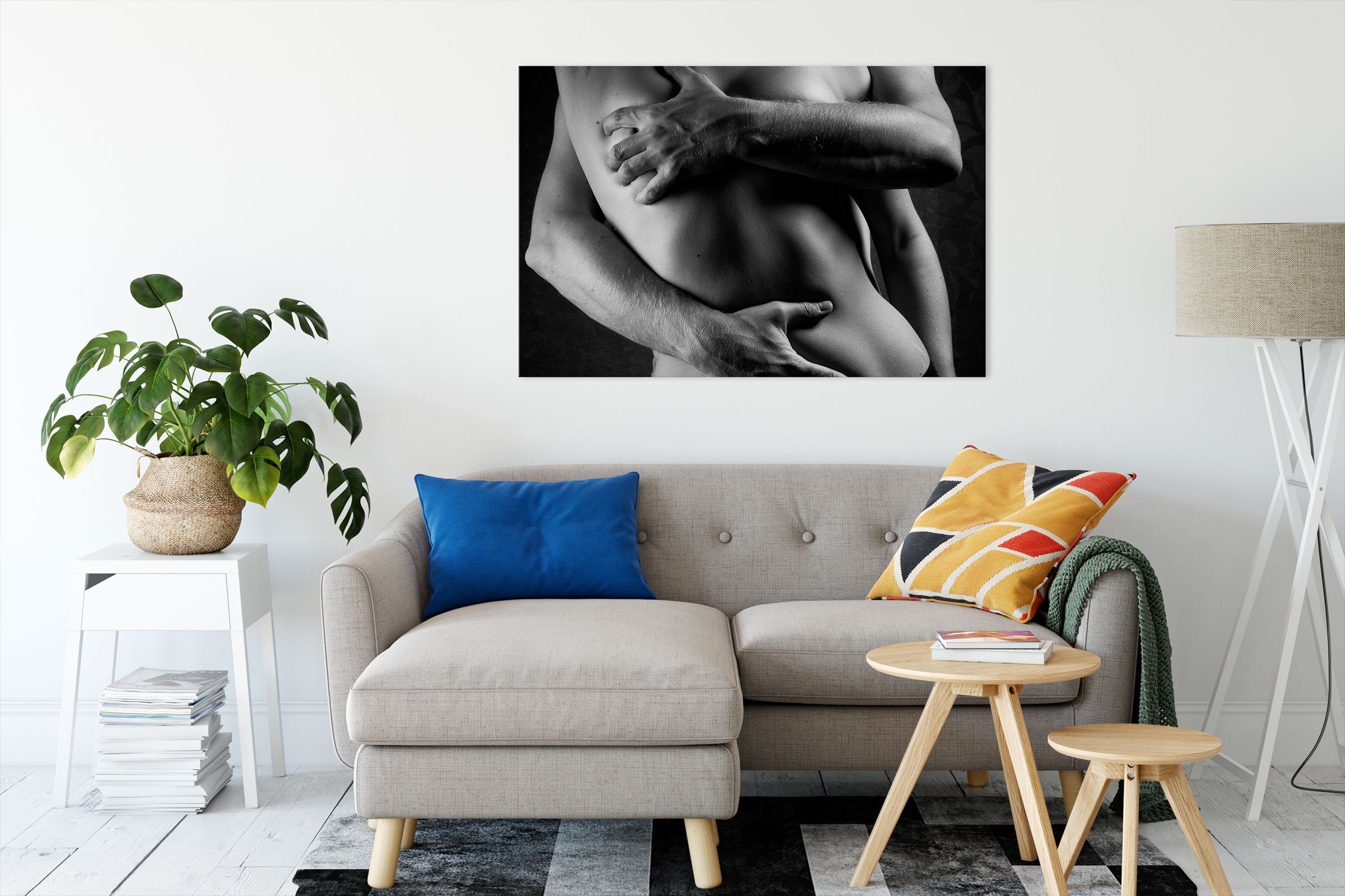 Pixxprint Leinwandbild Sinnliche Umarmung von hinten günstig online kaufen