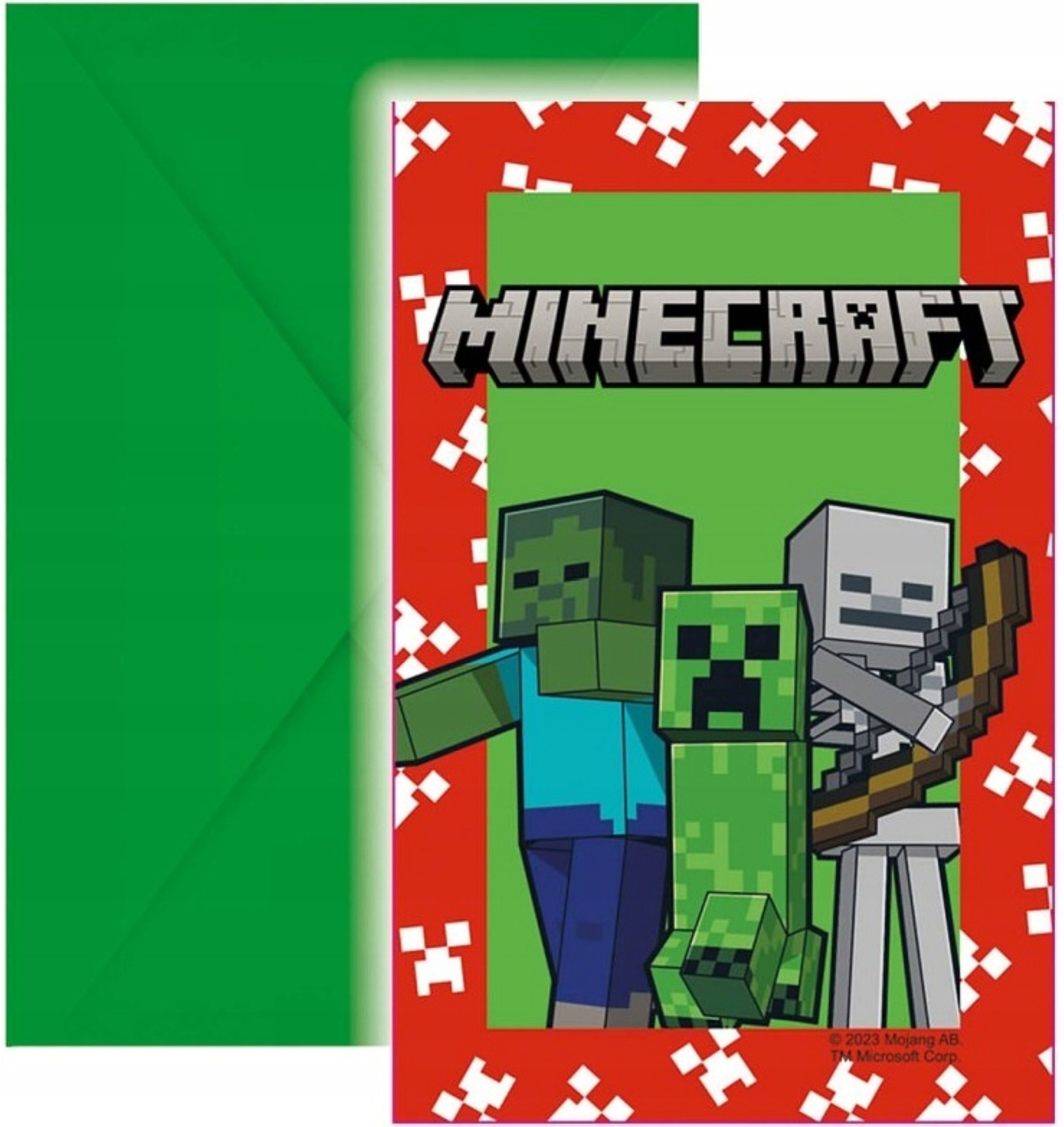 Festivalartikel Einladungskarten Minecraft Einladungskarten mit Umschlägen 6 Stück Kindergeburtstag – Bild 2 von 3