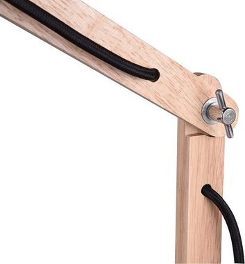 lightling Schreibtischlampe Woody, ohne Leuchtmittel, abhängig vom Leuchtmittel, Design, Holzoptik, flexibel verstellbar
