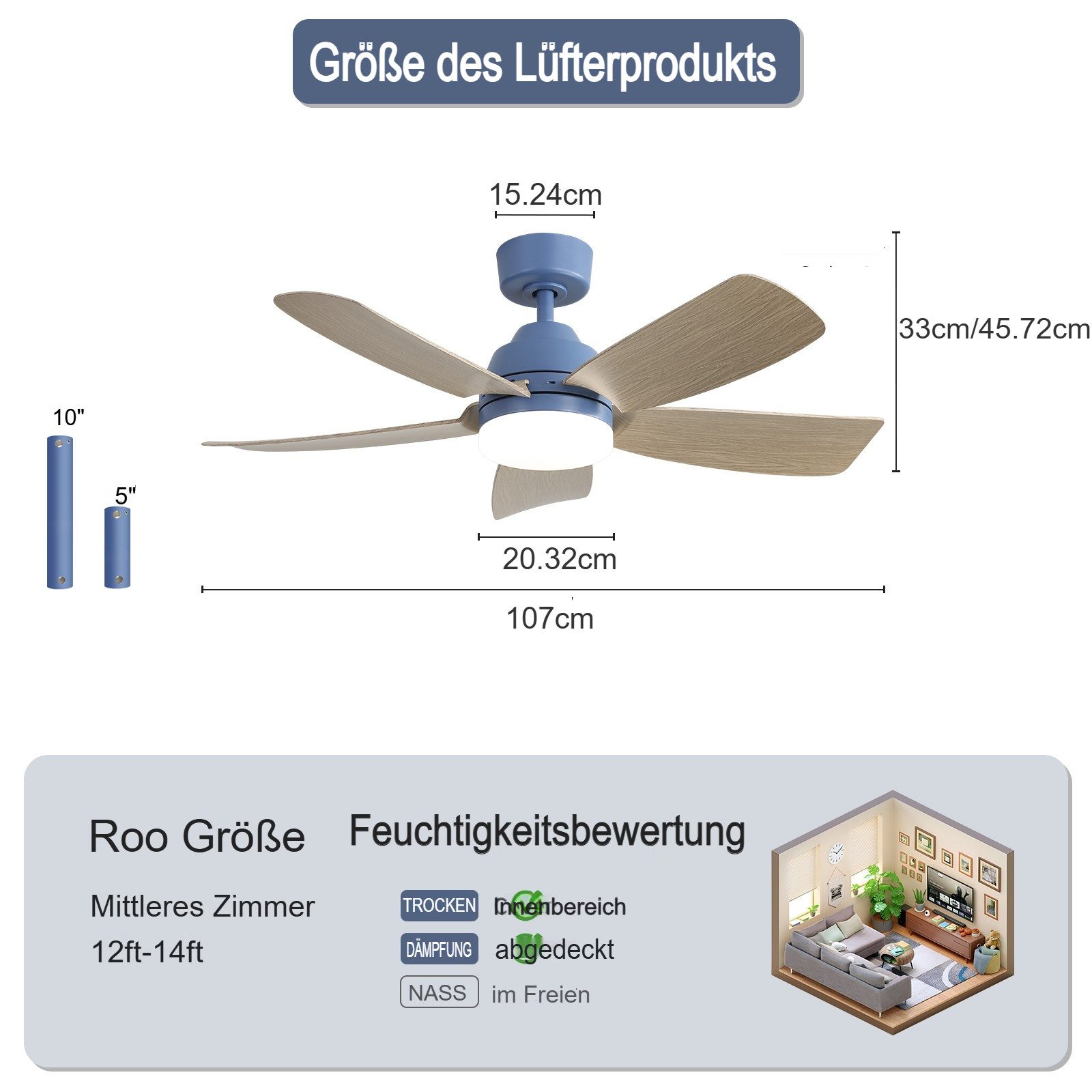 Sofucor Deckenventilator Schlafzimmer Deckenventilatoren mit Beleuchtung günstig online kaufen