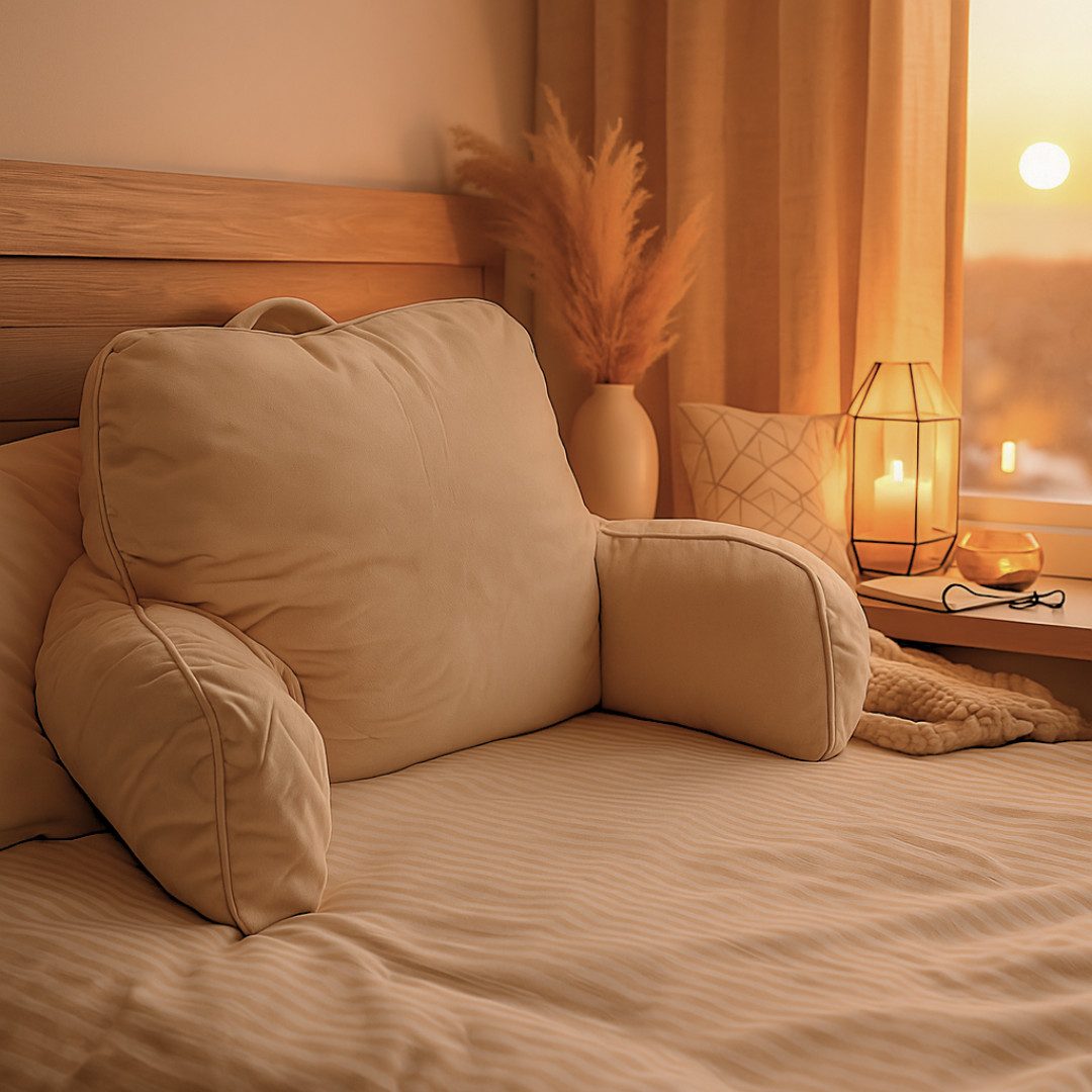 abc HOME Rückenkissen Polyester, in Grau & Beige, mit Armlehnen