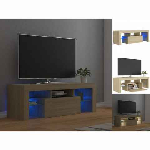 vidaXL TV-Schrank TV-Schrank mit LED-Leuchten Sonoma-Eiche 120x35x40 cm Lowboard
