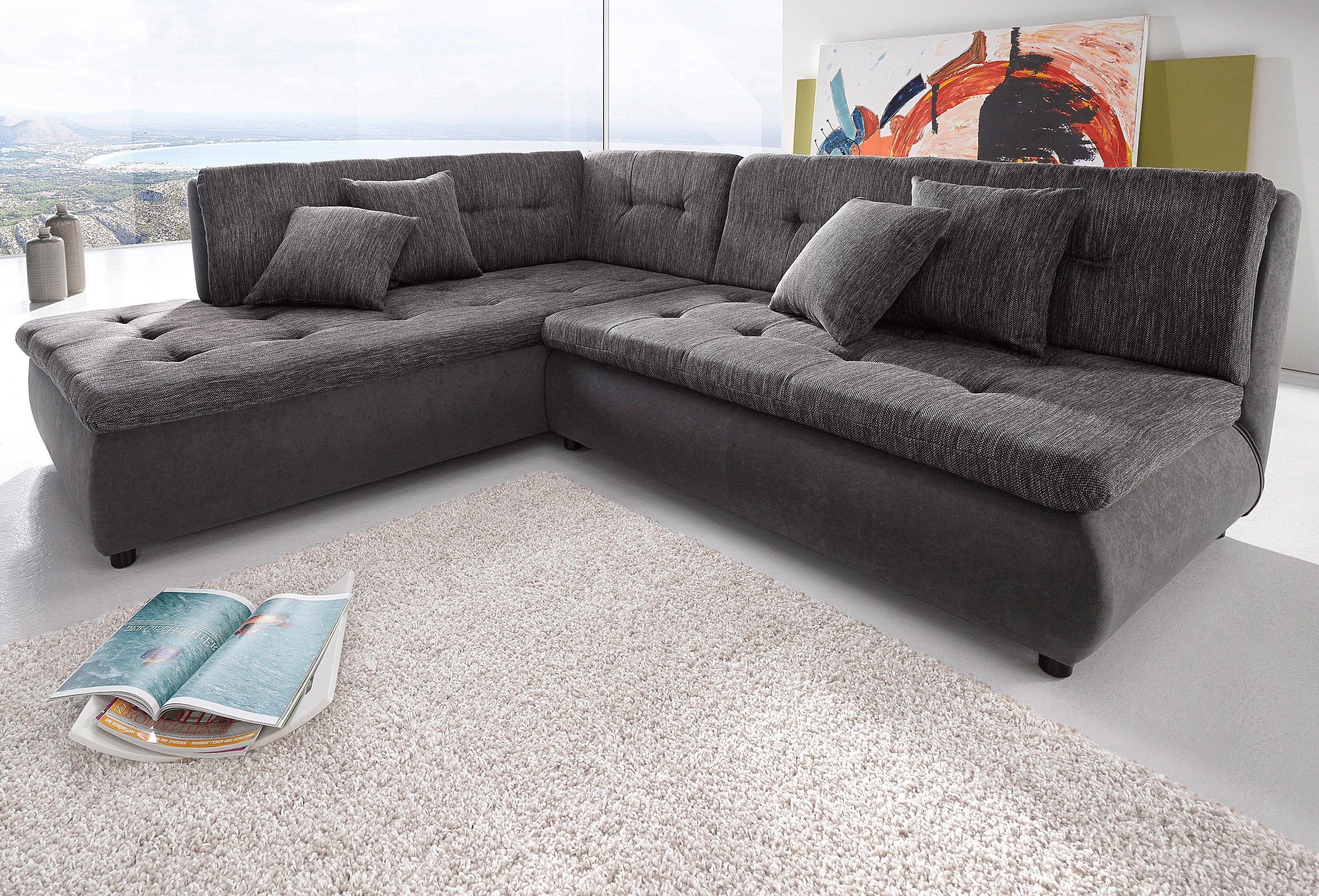 Trends by HG Ecksofa Pool L-Form, wahlweise mit Bettfunktion, frei im Raum stellbar