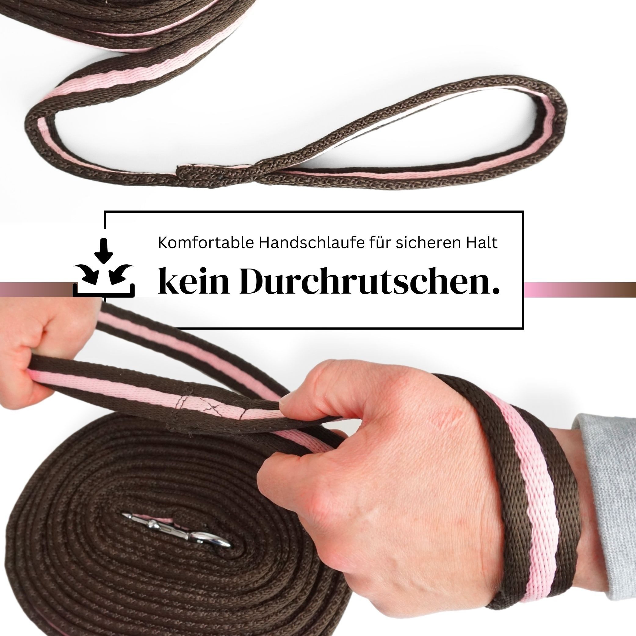Pferdelinis Führleine Longierleine Pferde, für Bodenarbeit, Gymnastizierung, Länge 8m, Länge: 8 m