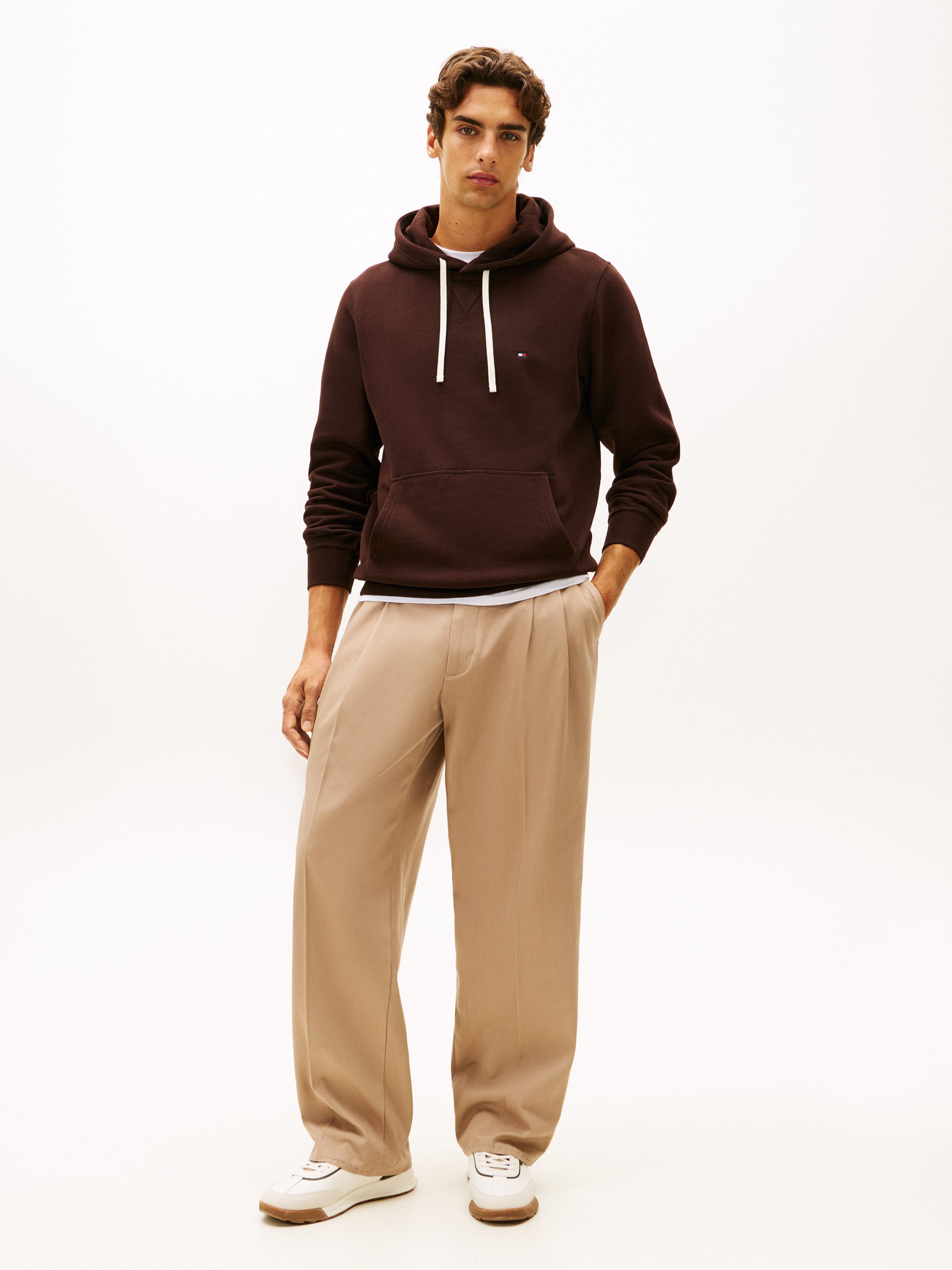 Tommy Hilfiger Hoodie ESS SEASONAL FLEECE HOODY mit Kapuze und Kängurutasche unifarben, casual, regular fit, Baumwollmix, Kapuze