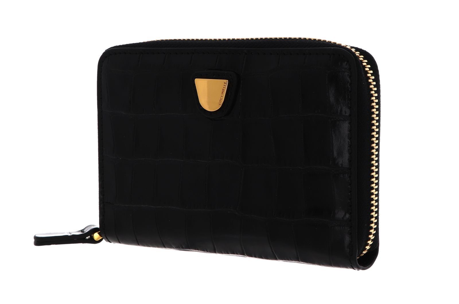 Lucilla COCCINELLE Soft Geldbörse Shiny Noir Croco