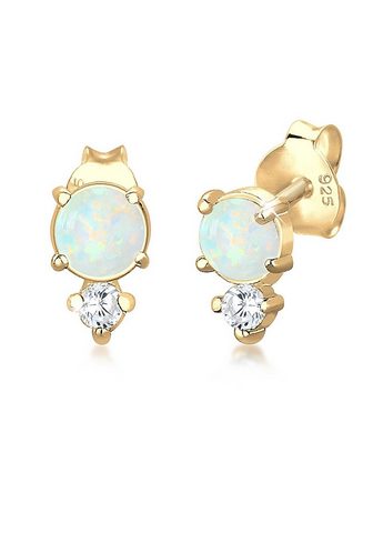 Пары серьги-гвоздики »Opal кругл...