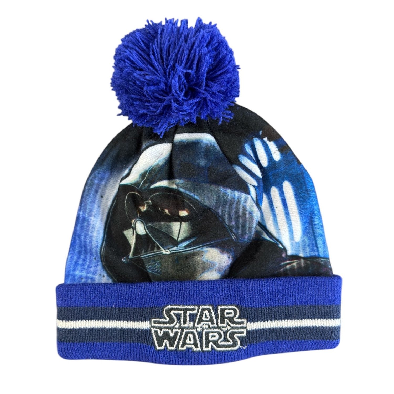 Strickmütze 53 J Star Wars Bommelmütze Strickmütze Kopfbedeckung Jungen, blau