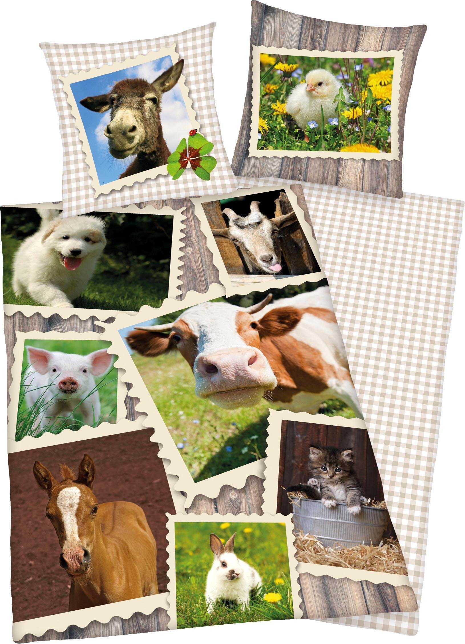Kinderbettwäsche »Bauernhof«, , mit verschiedenen Tierbildern Kinderbettwäsche »Bauernhof«, , mit verschiedenen Tierbildern